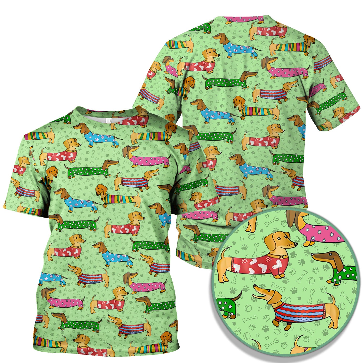 Cute Dachshund Dog Scrub for Nurse - Funny Animal Lover Top for Women - RN LPN CNA Healthcare Workers Gift
