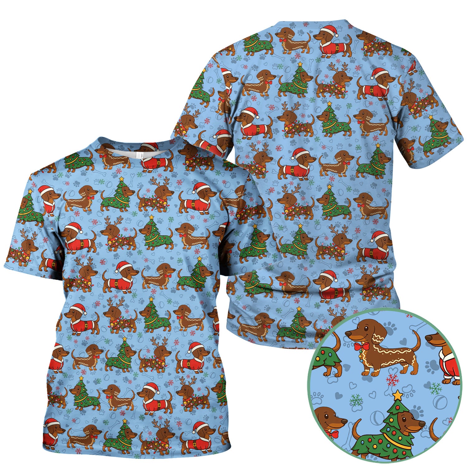 Christmas Dachshund Scrub Top - Funny Sausage Dog Wiener Holiday Nurse Shirt - Xmas Medical Uniform Gift for RN CNA LPN
