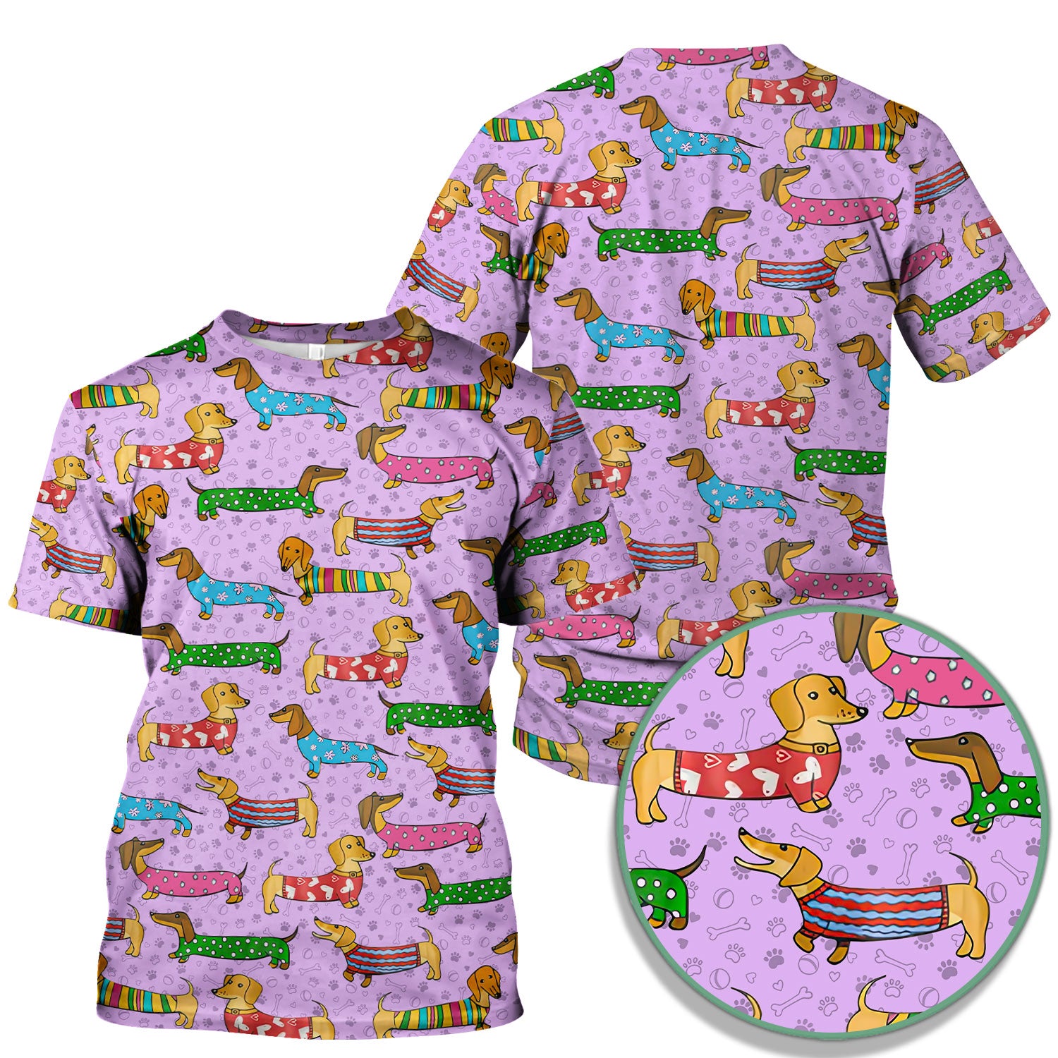 Cute Dachshund Dog Scrub for Nurse - Funny Animal Lover Top for Women - RN LPN CNA Healthcare Workers Gift