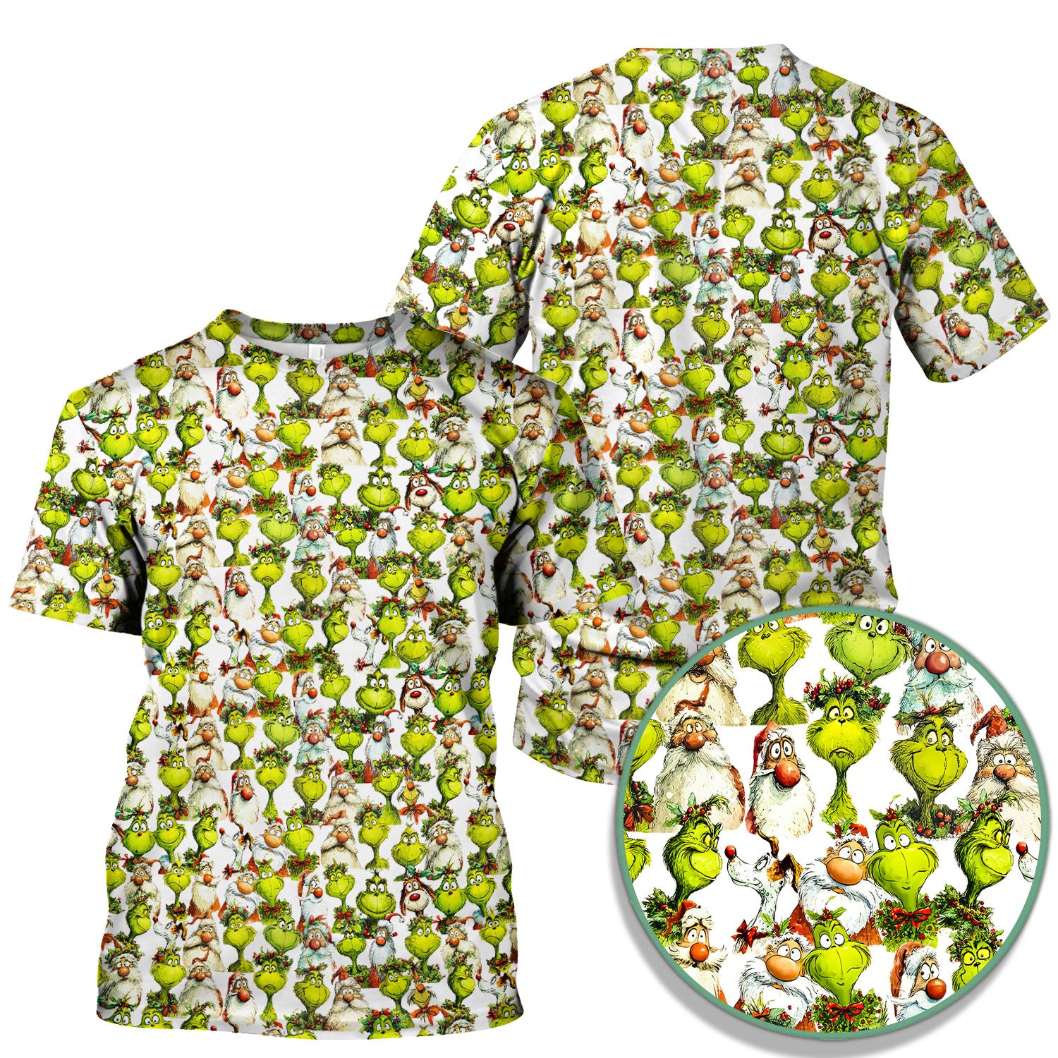 Grinch Nurse Scrub Shirt Multi Colors - Funny Cartoon Character Scrub Top - Christmas Holiday Nursing Workwear with Pockets