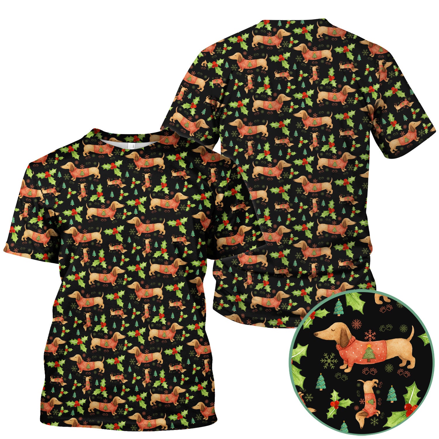 Festive Holiday Dachshund Scrub Top - Funny Sausage Dog Christmas Shirt - Wiener Puppy Lover Gift for RN CNA LPN