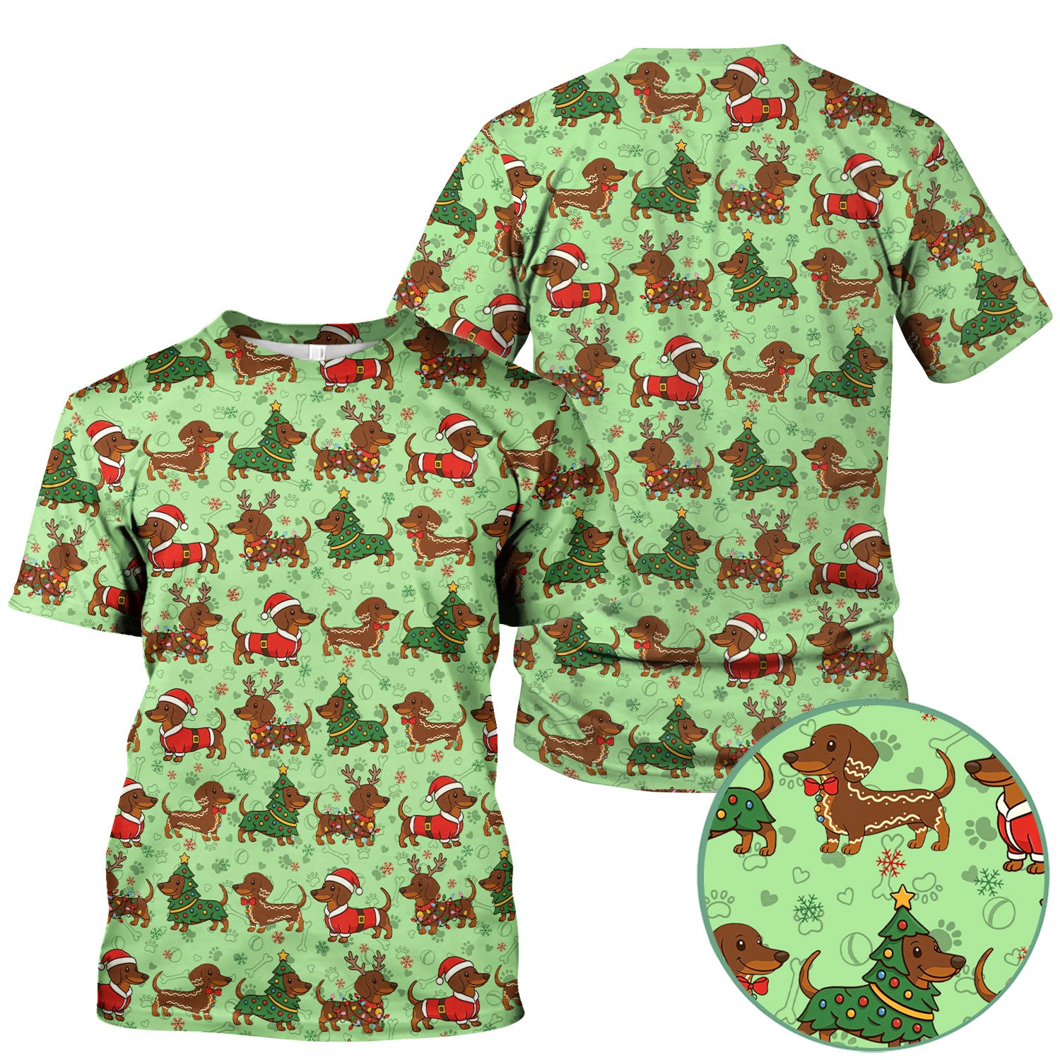 Christmas Dachshund Scrub Top - Funny Sausage Dog Wiener Holiday Nurse Shirt - Xmas Medical Uniform Gift for RN CNA LPN