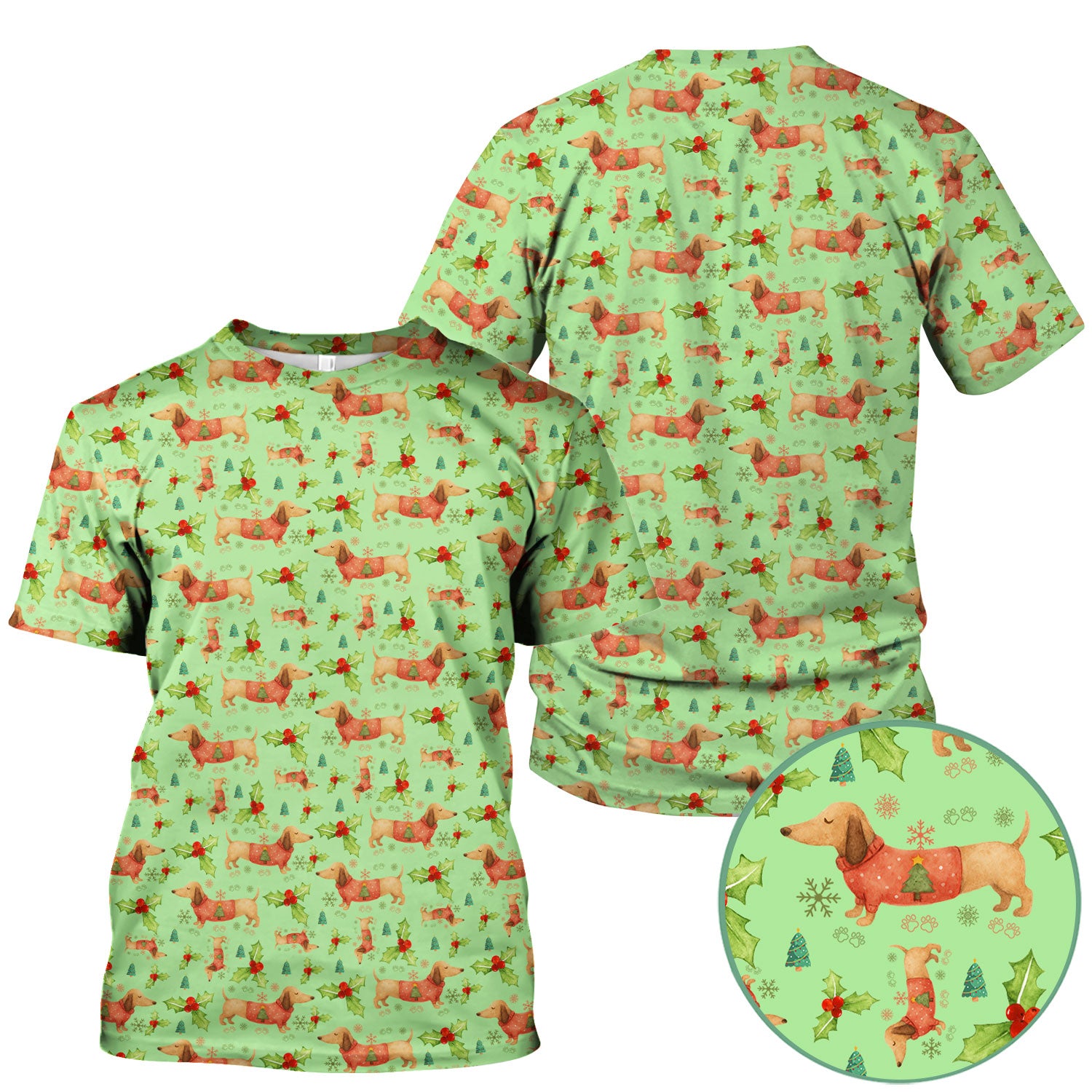 Cute Dachshund Christmas Scrub - Funny Sausage Dog Wiener Puppy Holiday Nurse Shirt - Xmas Medical Uniform Gift for RN CNA LPN