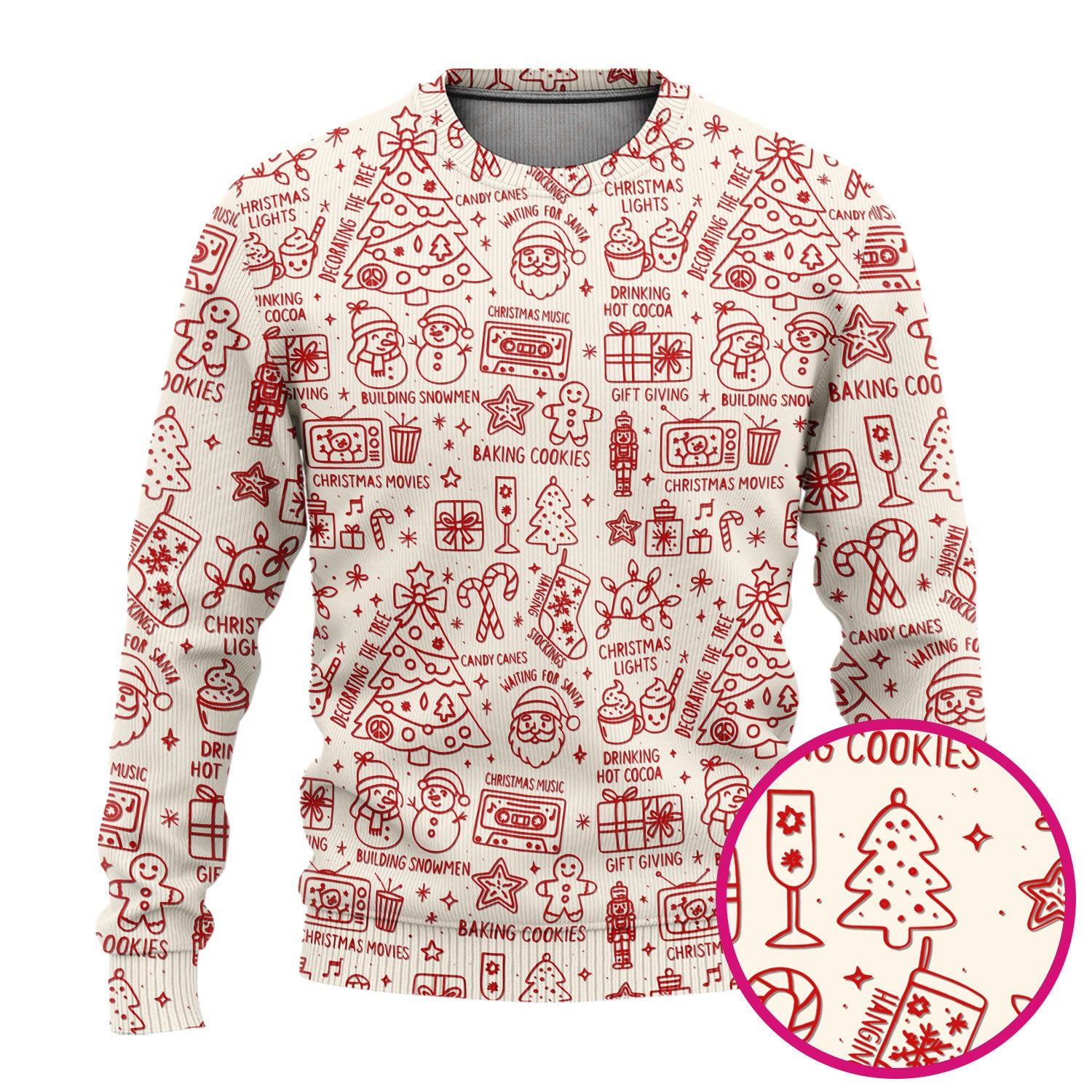 Christmas Pattern Scrub Top, Holiday Baking Cookies Nurse Shirt, Cute Medical Uniform Gift for RN, LPN, Healthcare Worker