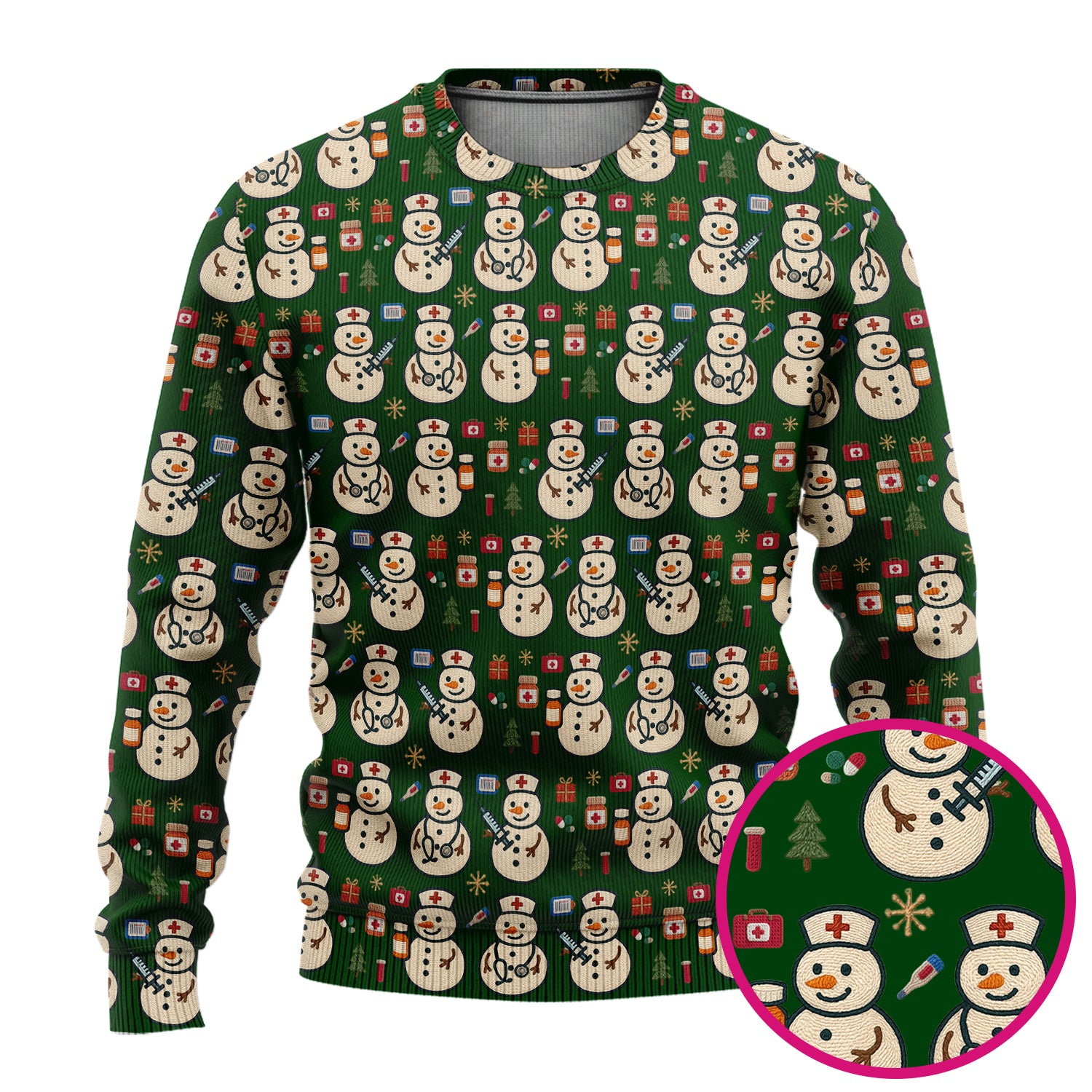 Snowman Nurse Christmas Scrub Set – Festive Medical Pattern Shirt – Cute Holiday Uniform For Nursing
