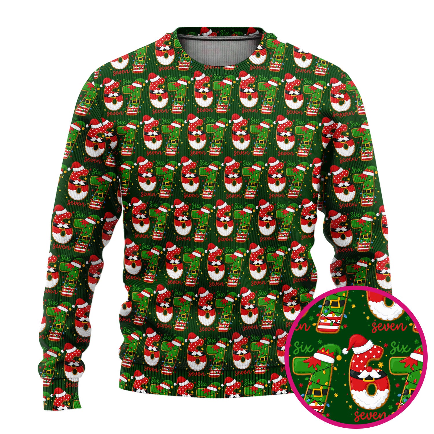 Christmas 67 Pattern Scrub Top, Festive Holiday Medical Uniform Shirt For Nursing