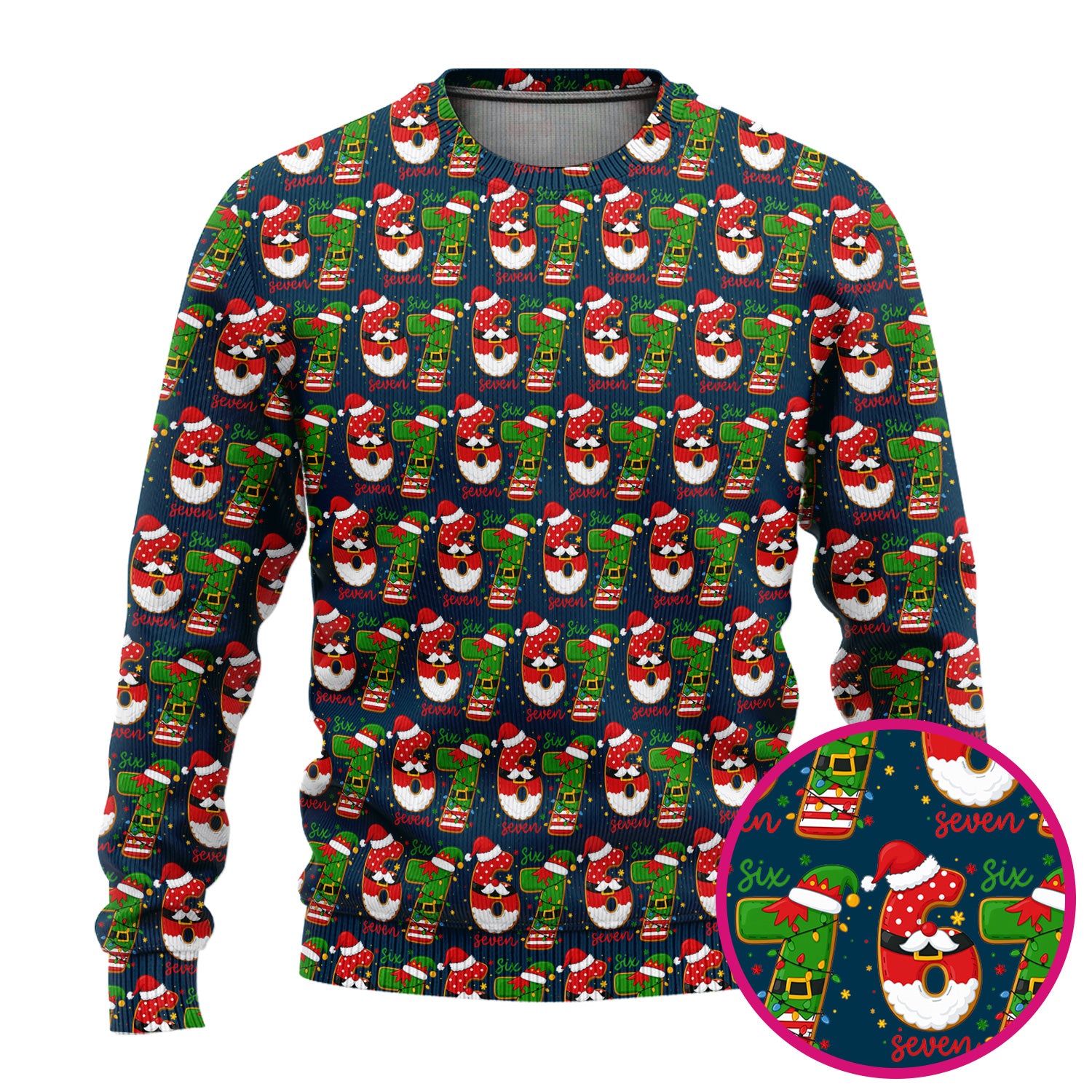 Christmas 67 Pattern Scrub Top, Festive Holiday Medical Uniform Shirt For Nursing