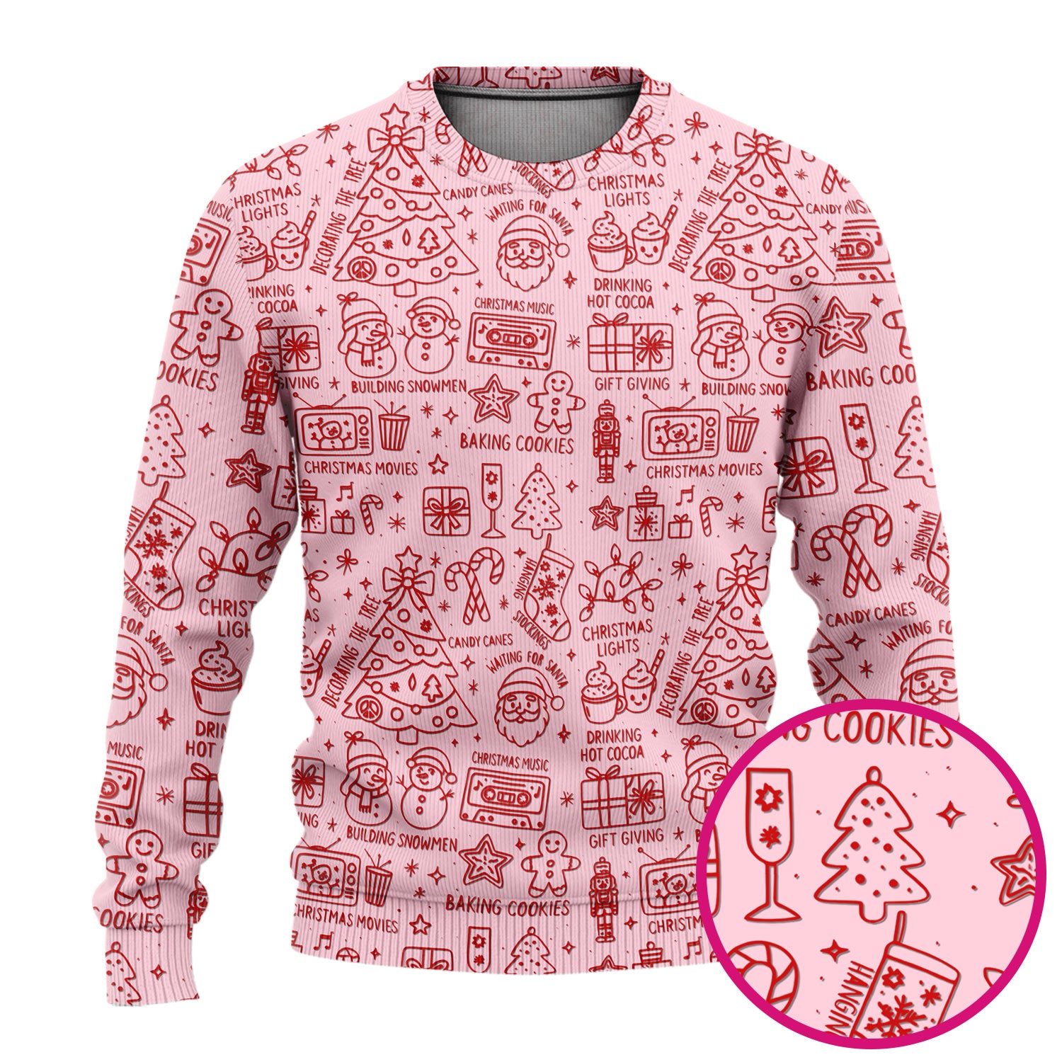 Christmas Pattern Scrub Top, Holiday Baking Cookies Nurse Shirt, Cute Medical Uniform Gift for RN, LPN, Healthcare Worker