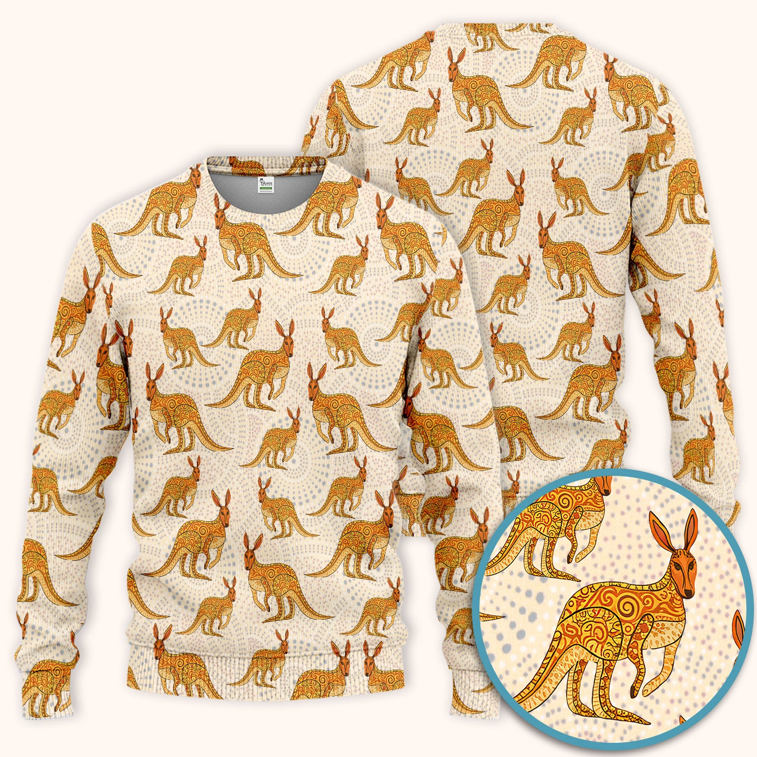 Australian Kangaroo Dot Art Inspired Nursing Scrub Set - Women Uniform