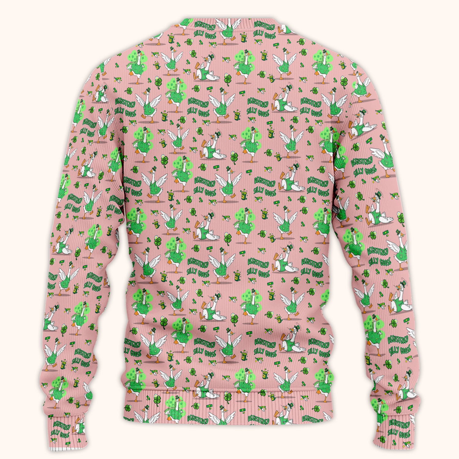 Silly Goose St. Patrick’s Day Scrub Set, Funny Goose Shamrock Pattern Nurse Scrub Shirt, Irish Green Nursing Uniform