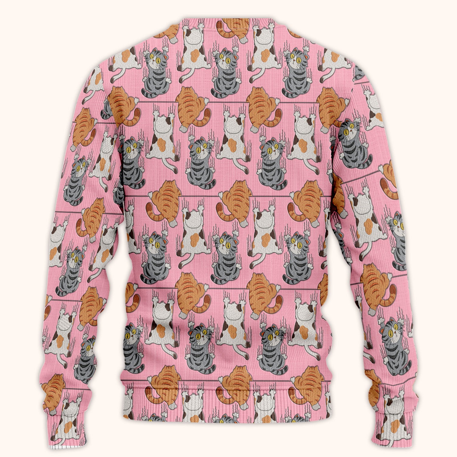 Cute Cat Pattern Nurse Scrub Set, Cats Medical Pattern Shirt, Breathable Fabrics Nursing Uniform