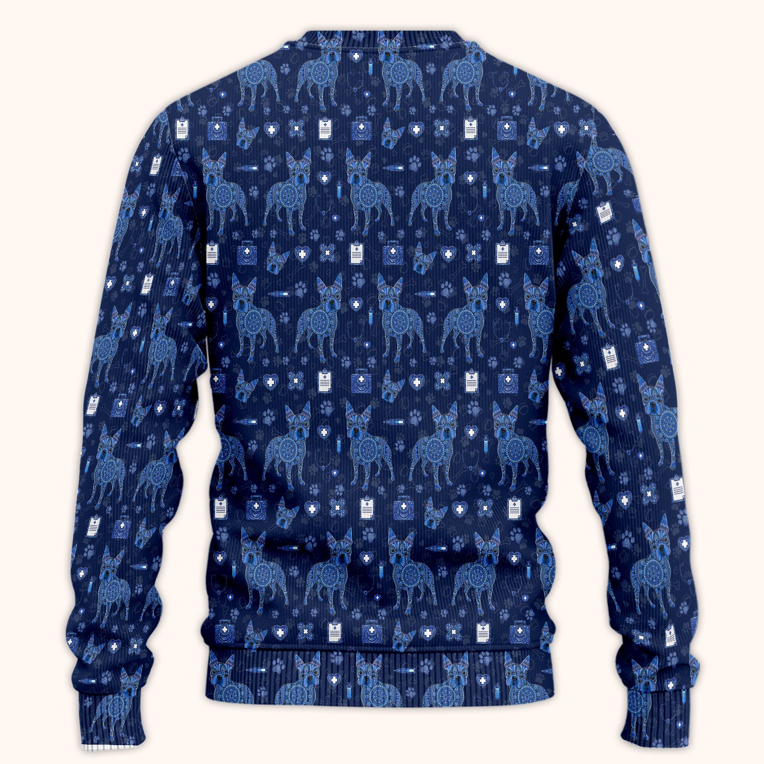 Blue Heeler Australian Cattle Dog Scrub Set, Australia Dot Art Pattern Shirt, Breathable Fabrics Nursing Uniform