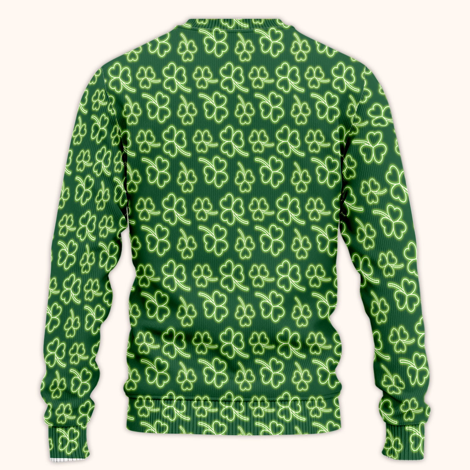 Neon Shamrock Nurse Scrub Set, St. Patrick’s Day Glow Green Pattern Pattern Shirt,  Breathable Fabrics Nursing Uniform