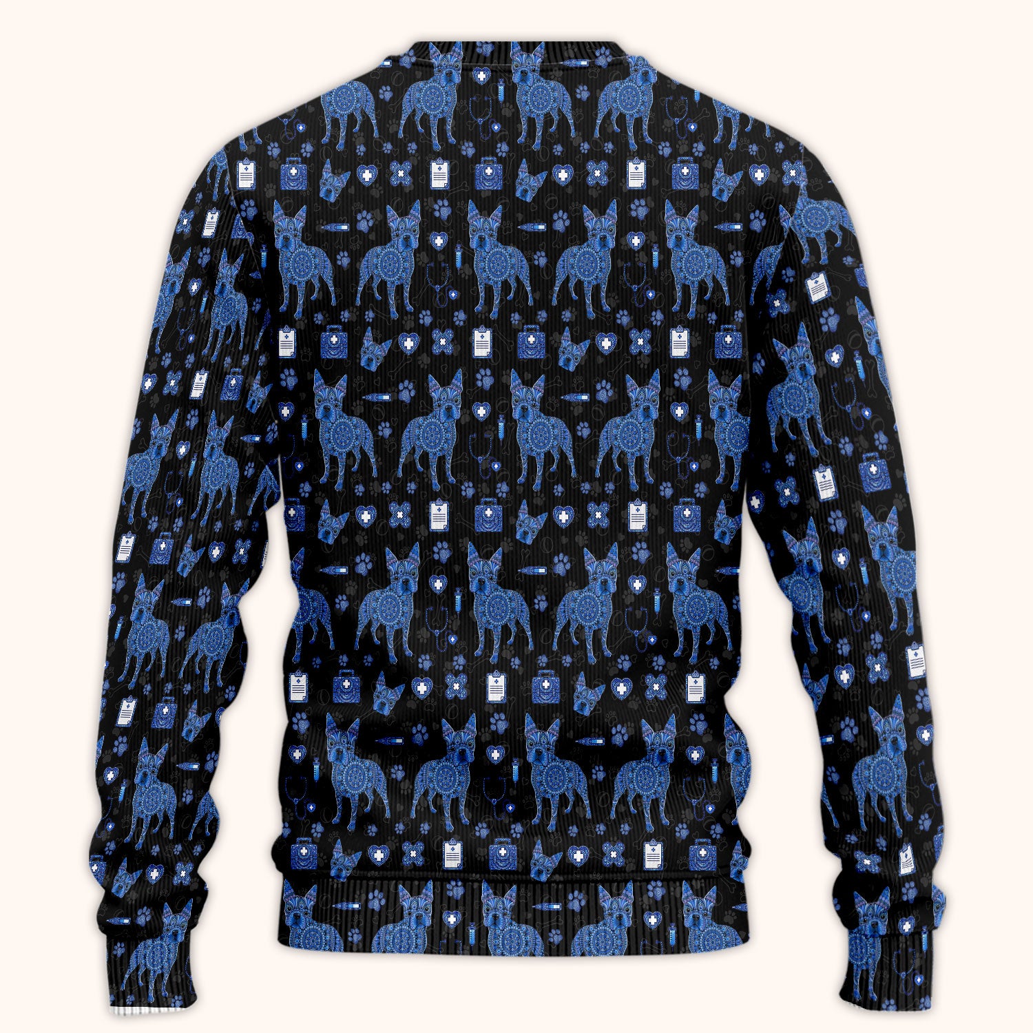 Blue Heeler Australian Cattle Dog Scrub Set, Australia Dot Art Pattern Shirt, Breathable Fabrics Nursing Uniform