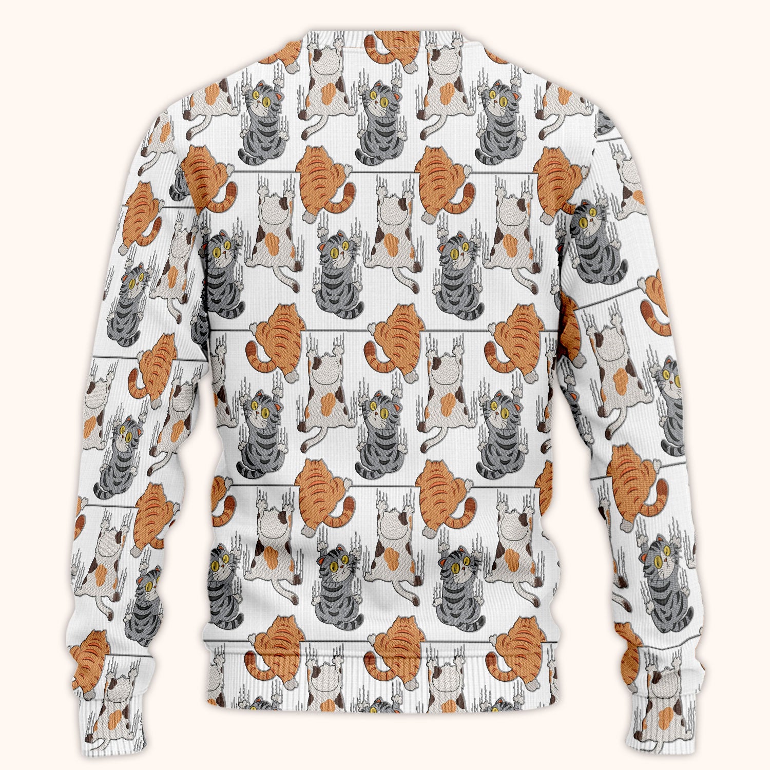 Cute Cat Pattern Nurse Scrub Set, Cats Medical Pattern Shirt, Breathable Fabrics Nursing Uniform