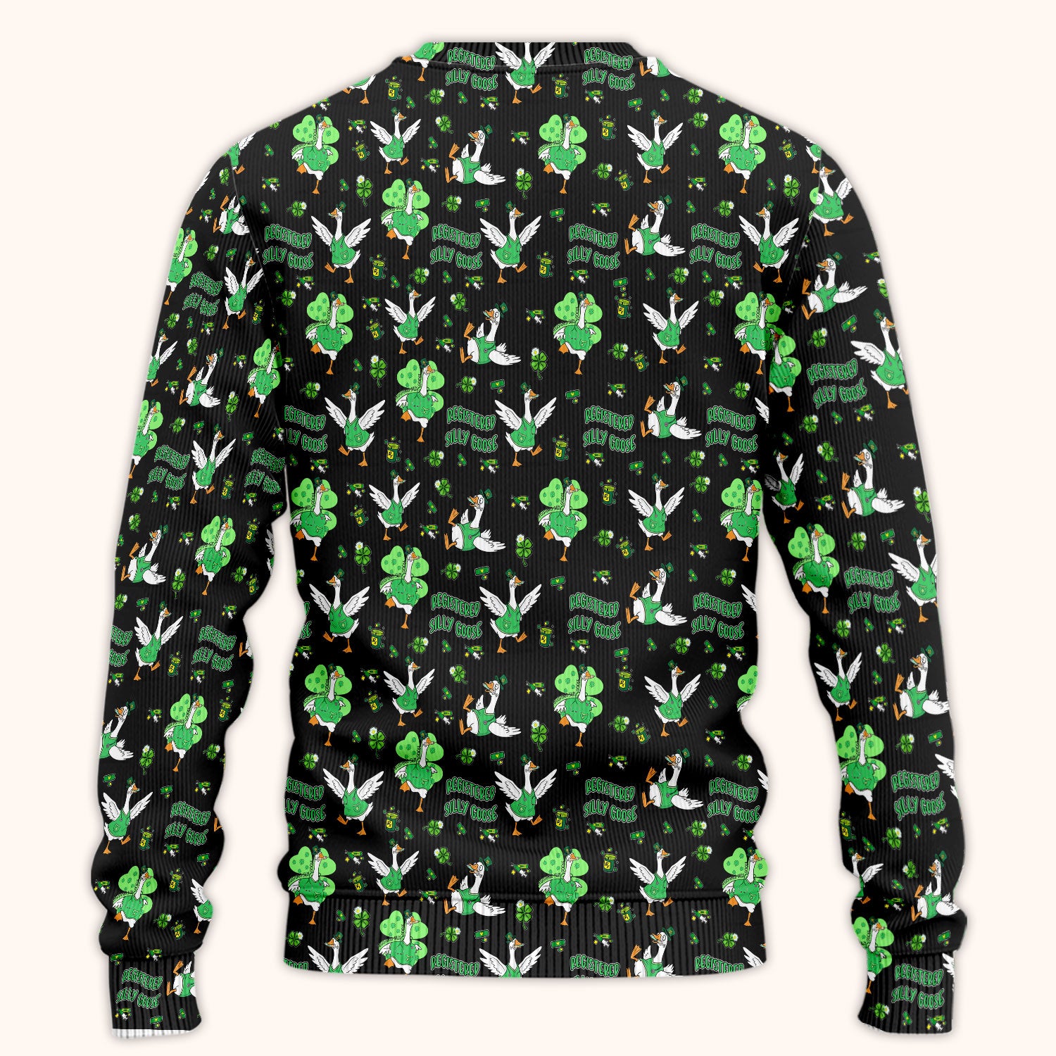 Silly Goose St. Patrick’s Day Scrub Set, Funny Goose Shamrock Pattern Nurse Scrub Shirt, Irish Green Nursing Uniform