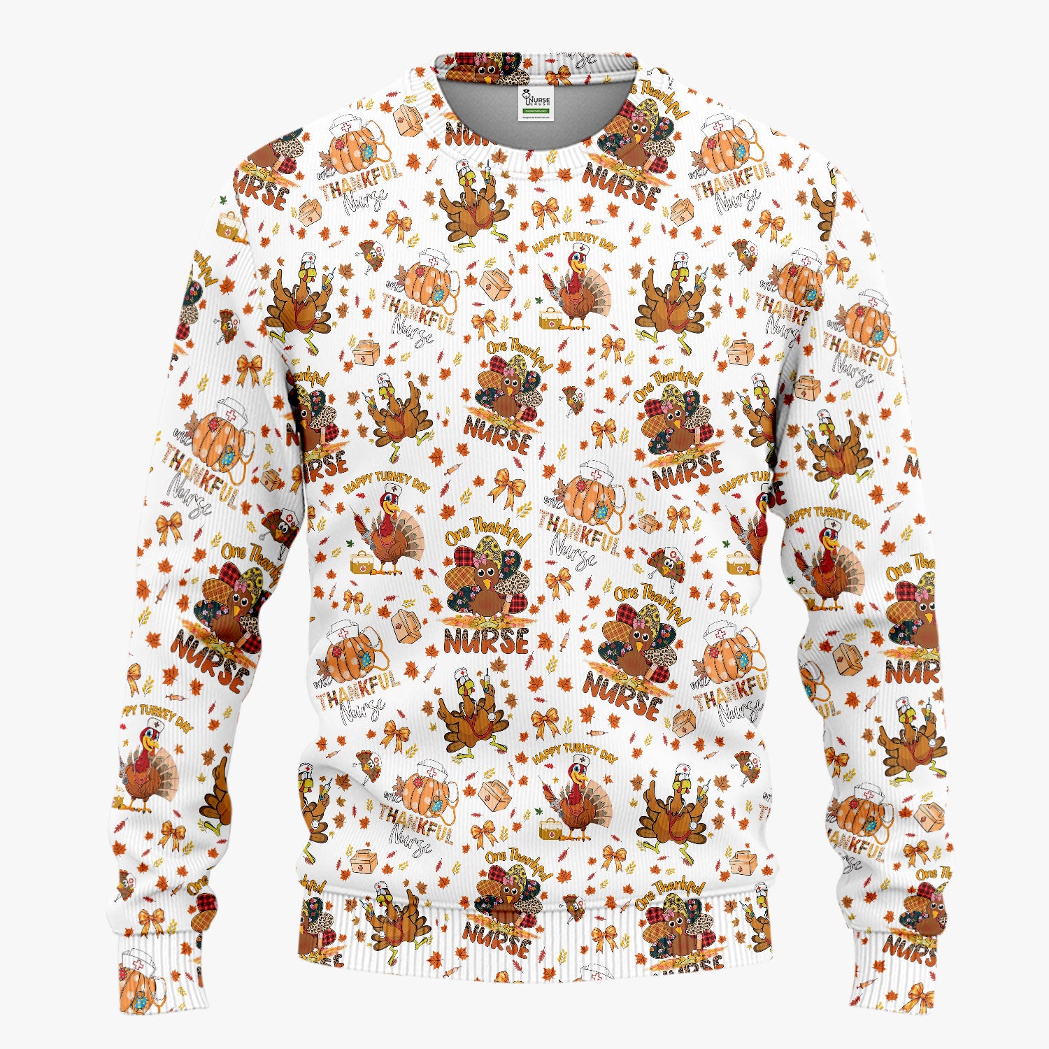 Thanksgiving Scrub Set for Women - Turkey Pumpkin Scrub Top and Pants for Nurses - Fall Med Uniform for RN CNA LPN
