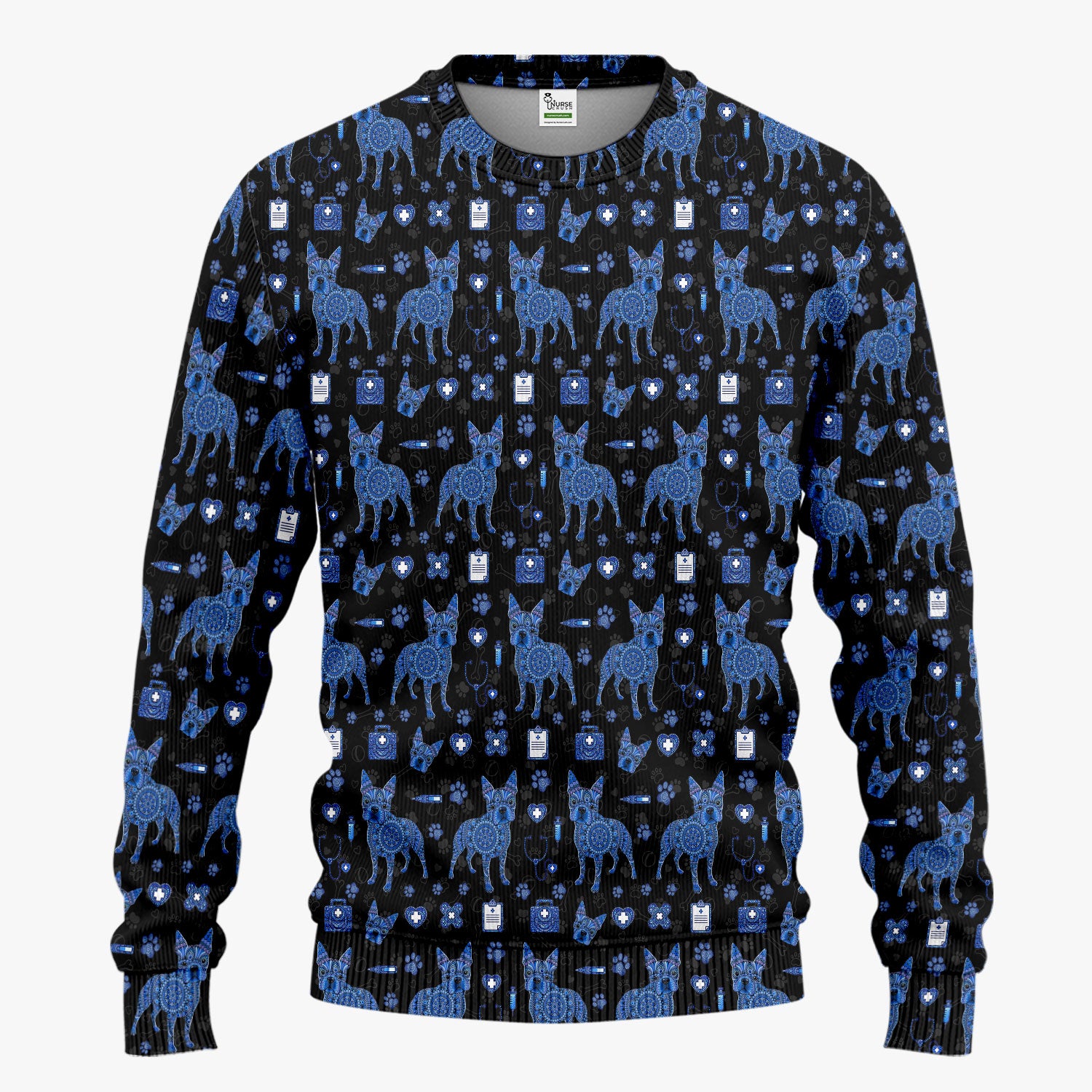 Blue Heeler Australian Cattle Dog Scrub Set, Australia Dot Art Pattern Shirt, Breathable Fabrics Nursing Uniform