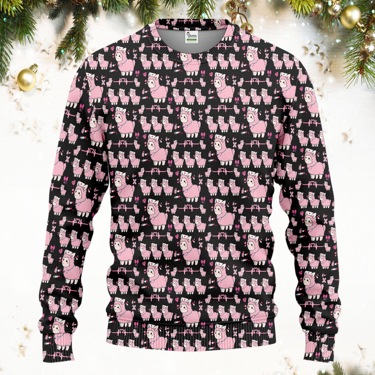 Llama Ain't Got Time For Your Drama Scrub Set, Funny Pattern Scrub Shirt, Breathable Fabrics Nursing Uniform