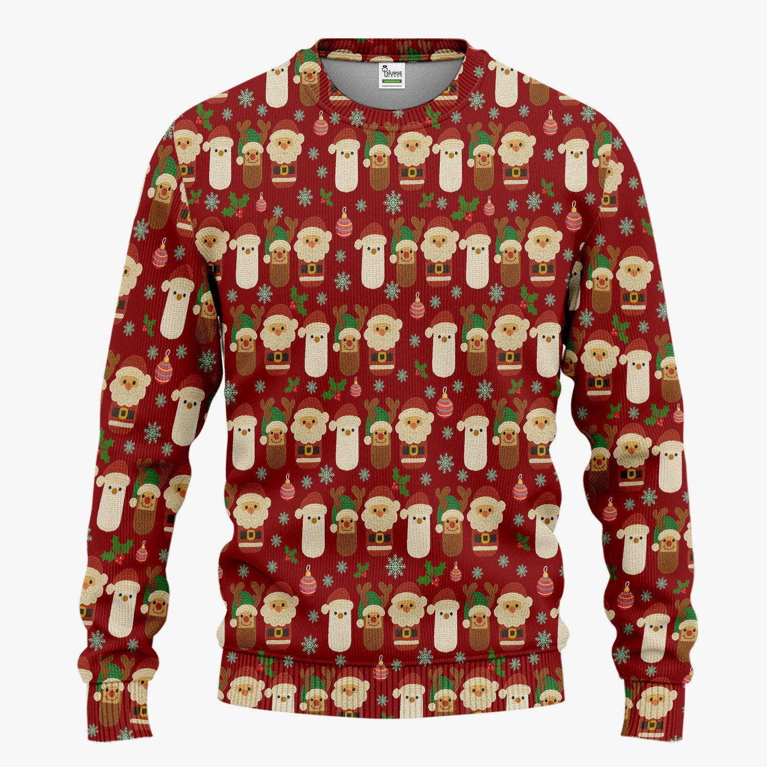Christmas Santa Reindeer Snowman Scrub Set - Holiday Chill Pill Scrubs Pants and V Neck Top - Funny Medical Uniform for Women