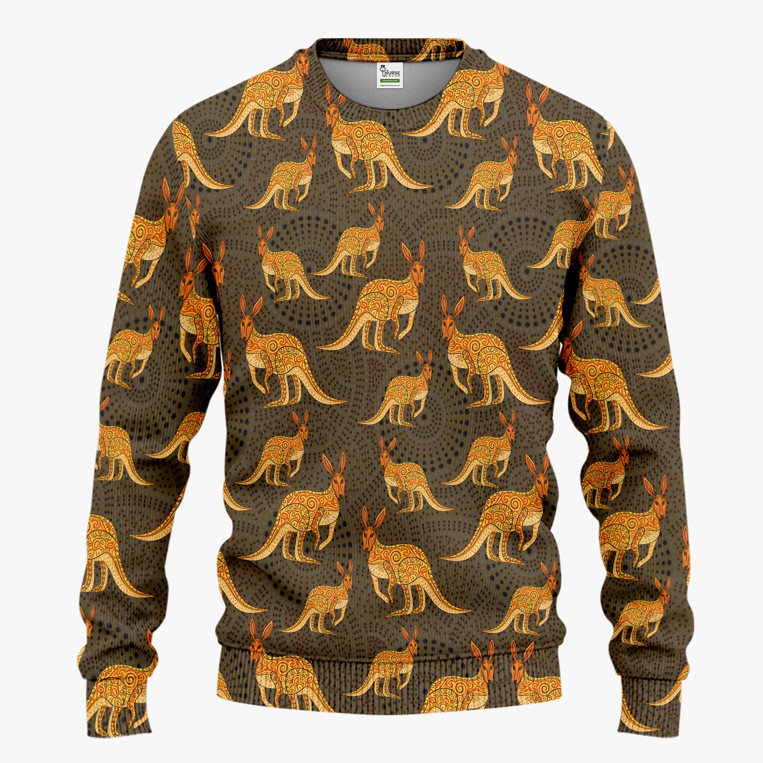 Australian Kangaroo Dot Art Inspired Nursing Scrub Set - Women Uniform