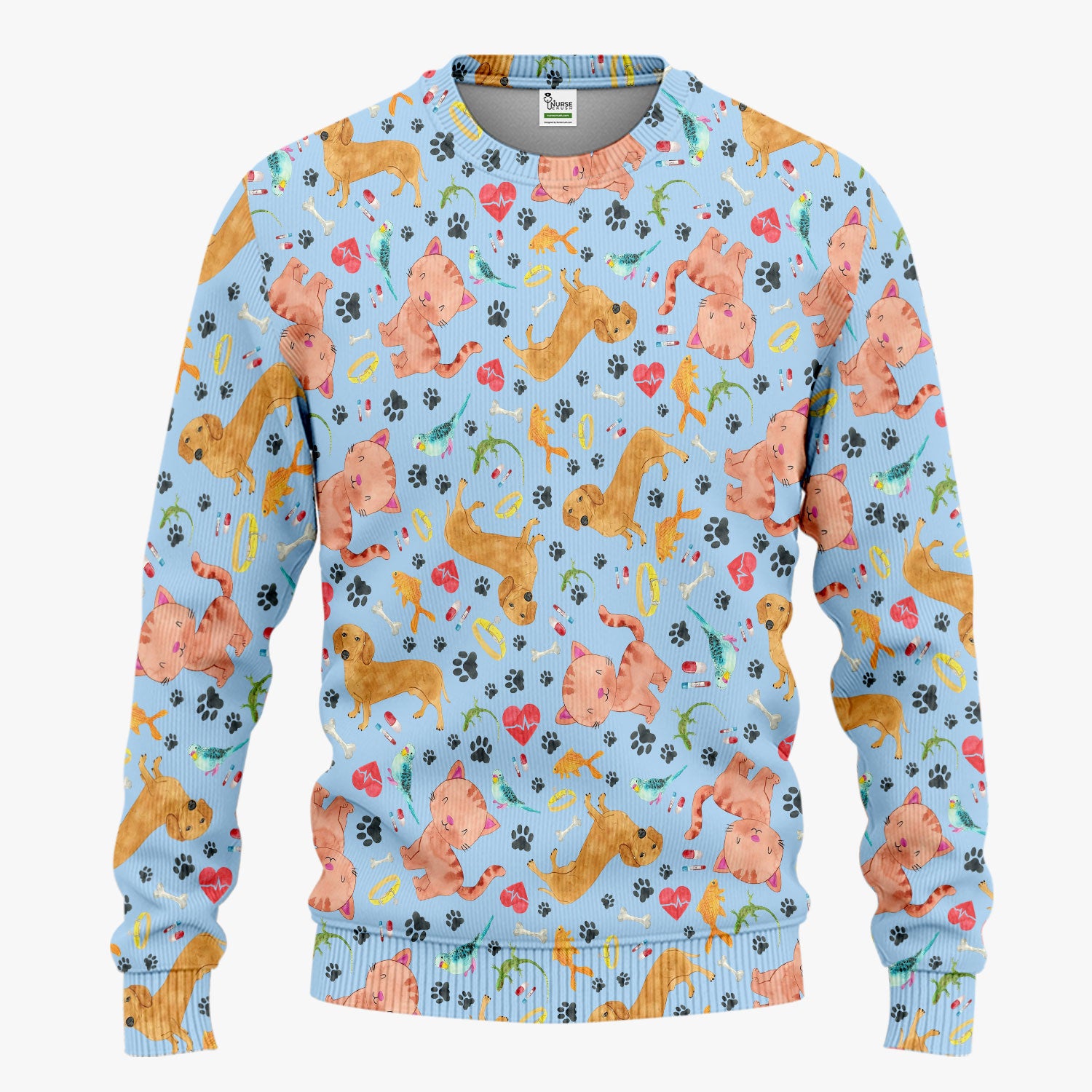 Cute Cat Dog Scrub Set - Animal Lover Medical Uniform - Funny Veterinary Nurse Gift for Women RN CNA LPN