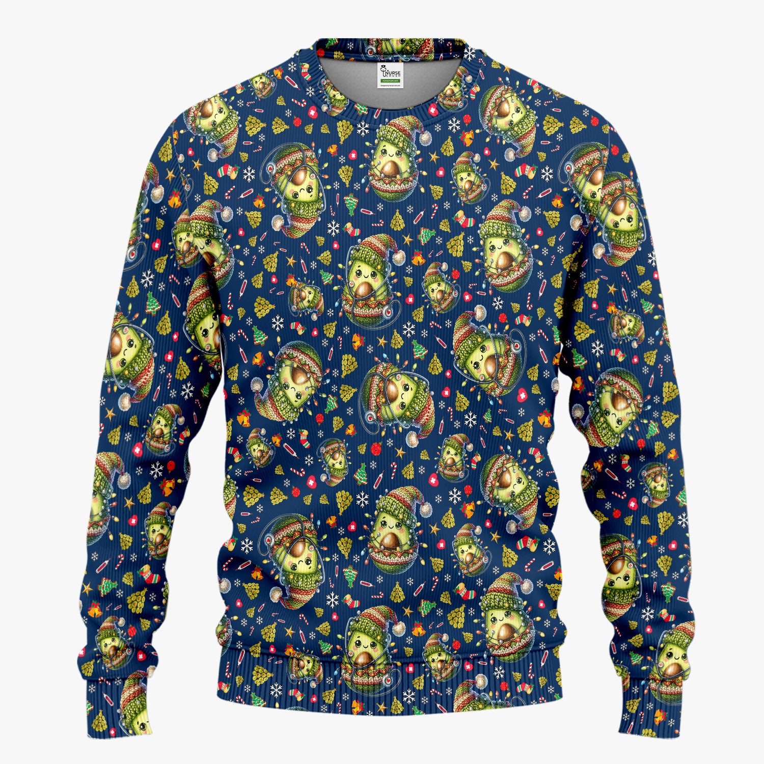 Avocado Scrub Set for Nurse - Funny Christmas Nursing Pants and V Neck Top - Cute Holiday Medical Uniform