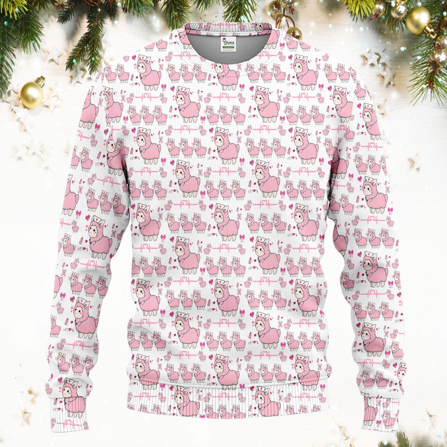 Llama Ain't Got Time For Your Drama Scrub Set, Funny Pattern Scrub Shirt, Breathable Fabrics Nursing Uniform
