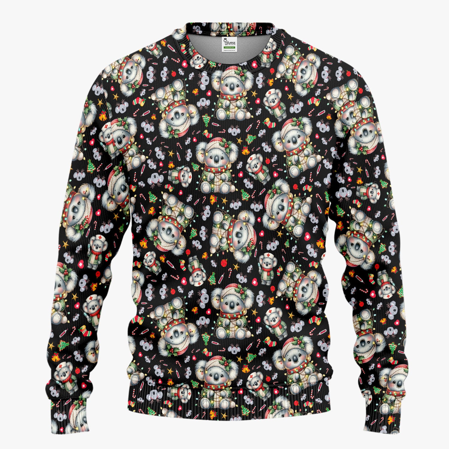 Christmas Koala Scrub Set - Cute Aussie Holiday Nursing Top and Pants - Funny Animal Medical Uniform