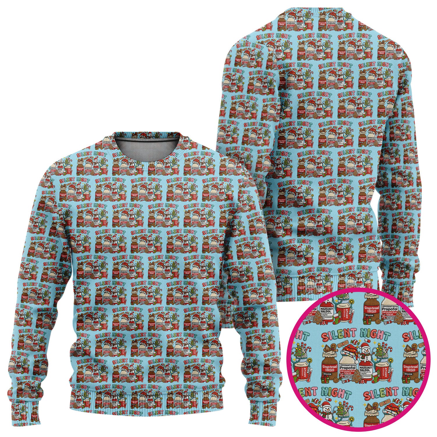Silent Night Nurse Scrub Set, Funny Christmas Medical Scrub Shirt, Holiday Nursing Uniform