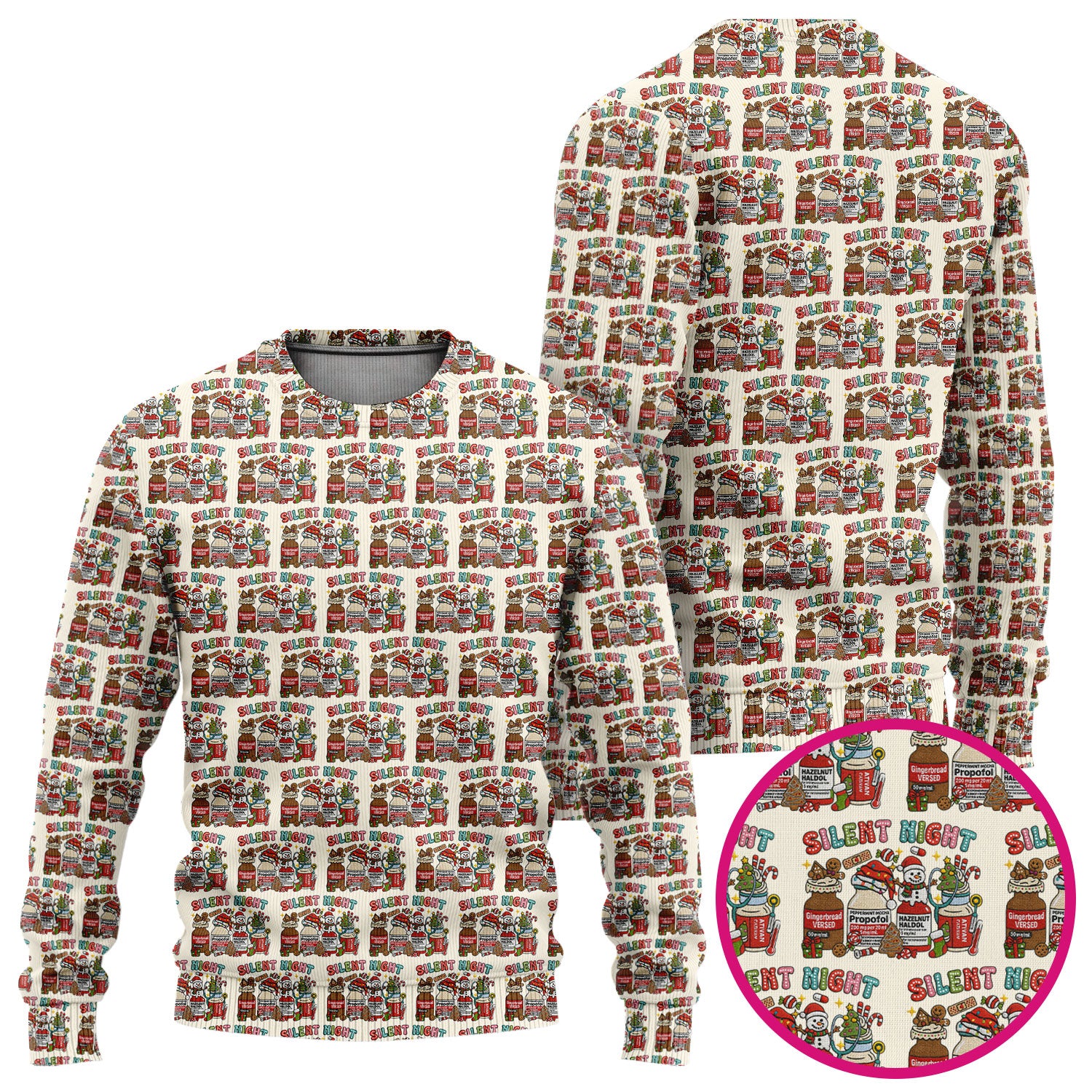 Silent Night Nurse Scrub Set, Funny Christmas Medical Scrub Shirt, Holiday Nursing Uniform