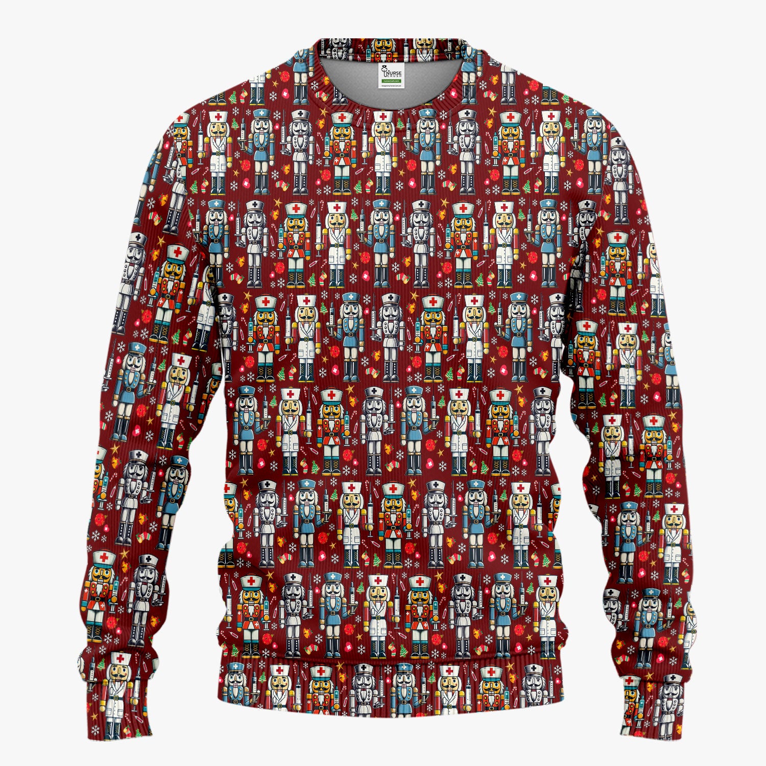 Funny Nutcracker Christmas Scrub Set – Cute Holiday Nurse Pattern Shirt – Festive Medical Uniform for RN, LPN, CNA, and Healthcare Workers