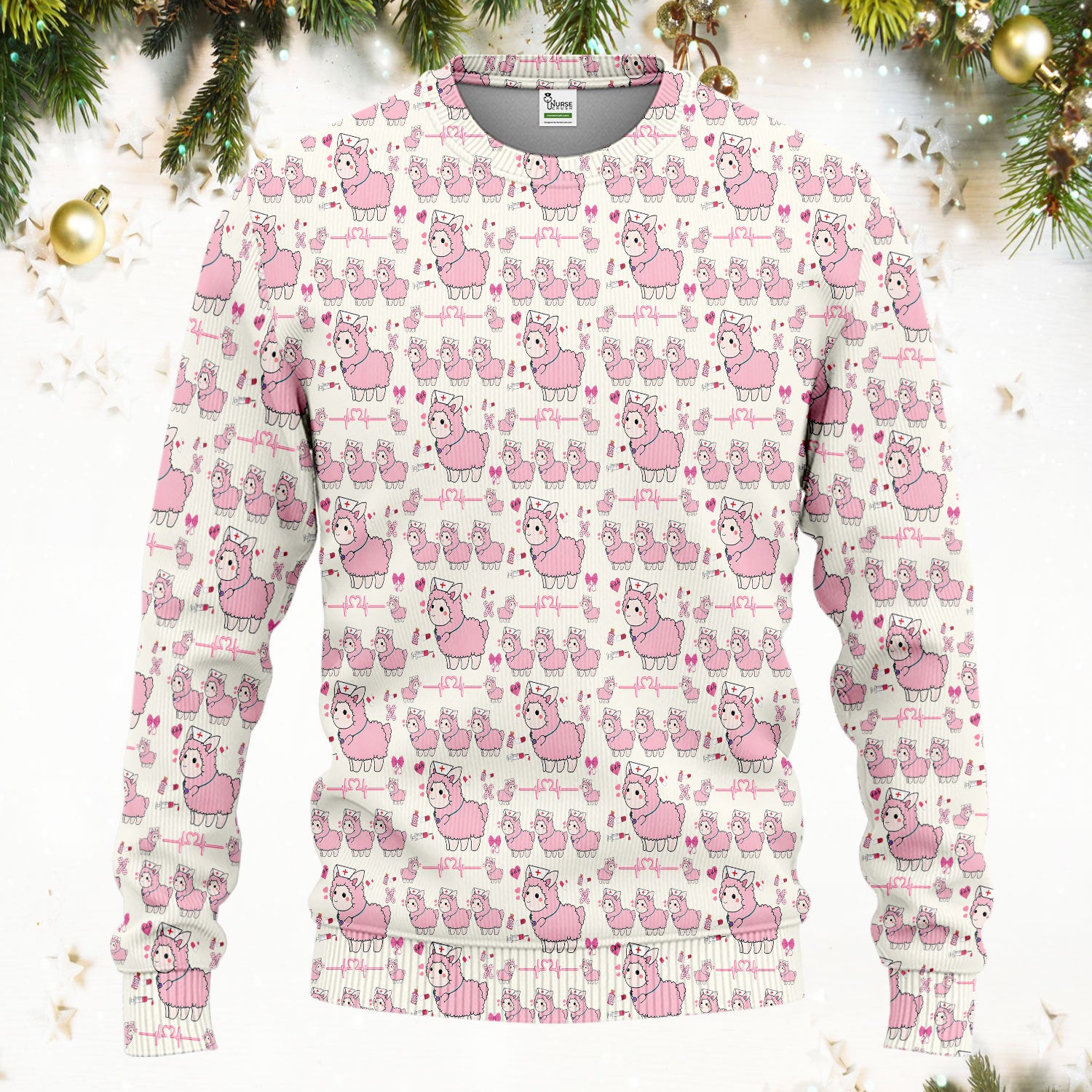 Llama Ain't Got Time For Your Drama Scrub Set, Funny Pattern Scrub Shirt, Breathable Fabrics Nursing Uniform