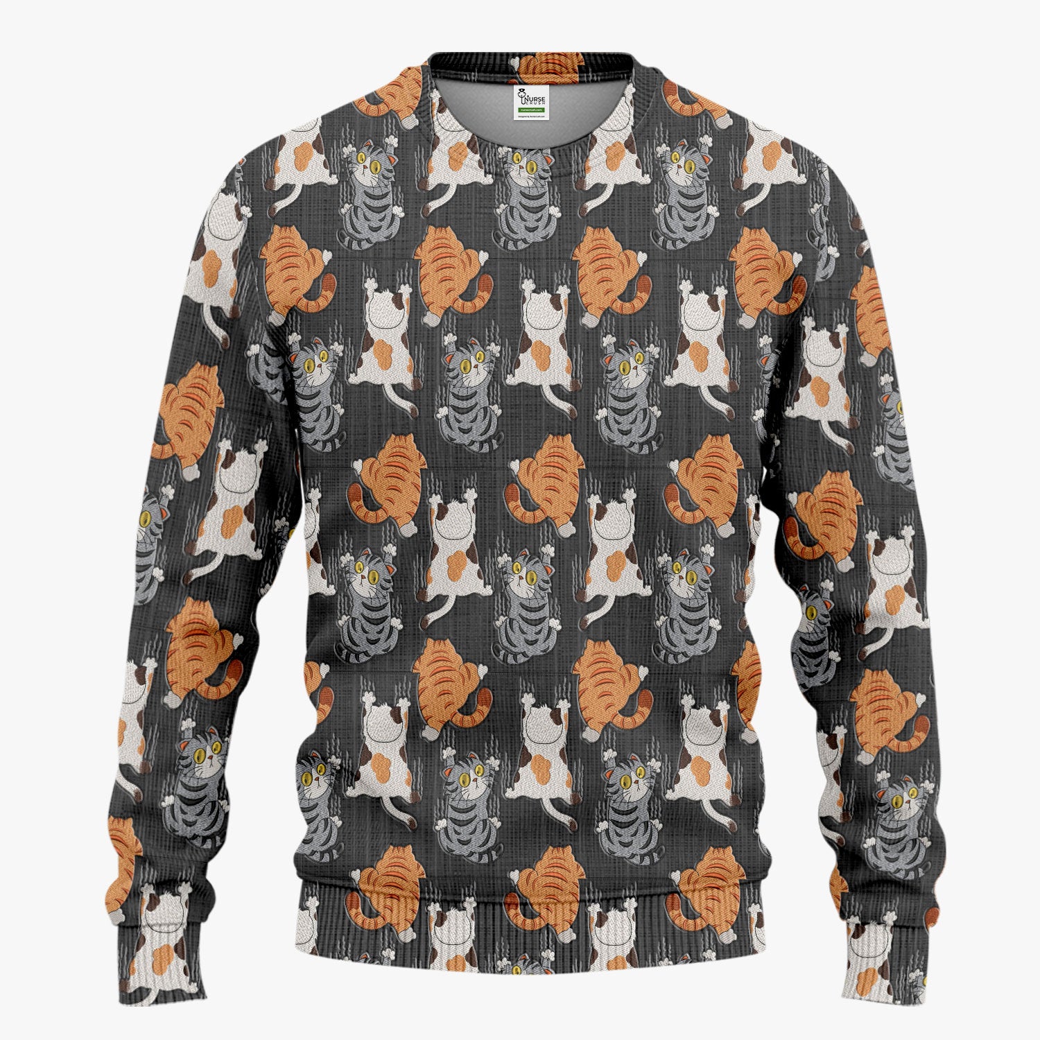Cute Cat Pattern Nurse Scrub Set, Cats Medical Pattern Shirt, Breathable Fabrics Nursing Uniform