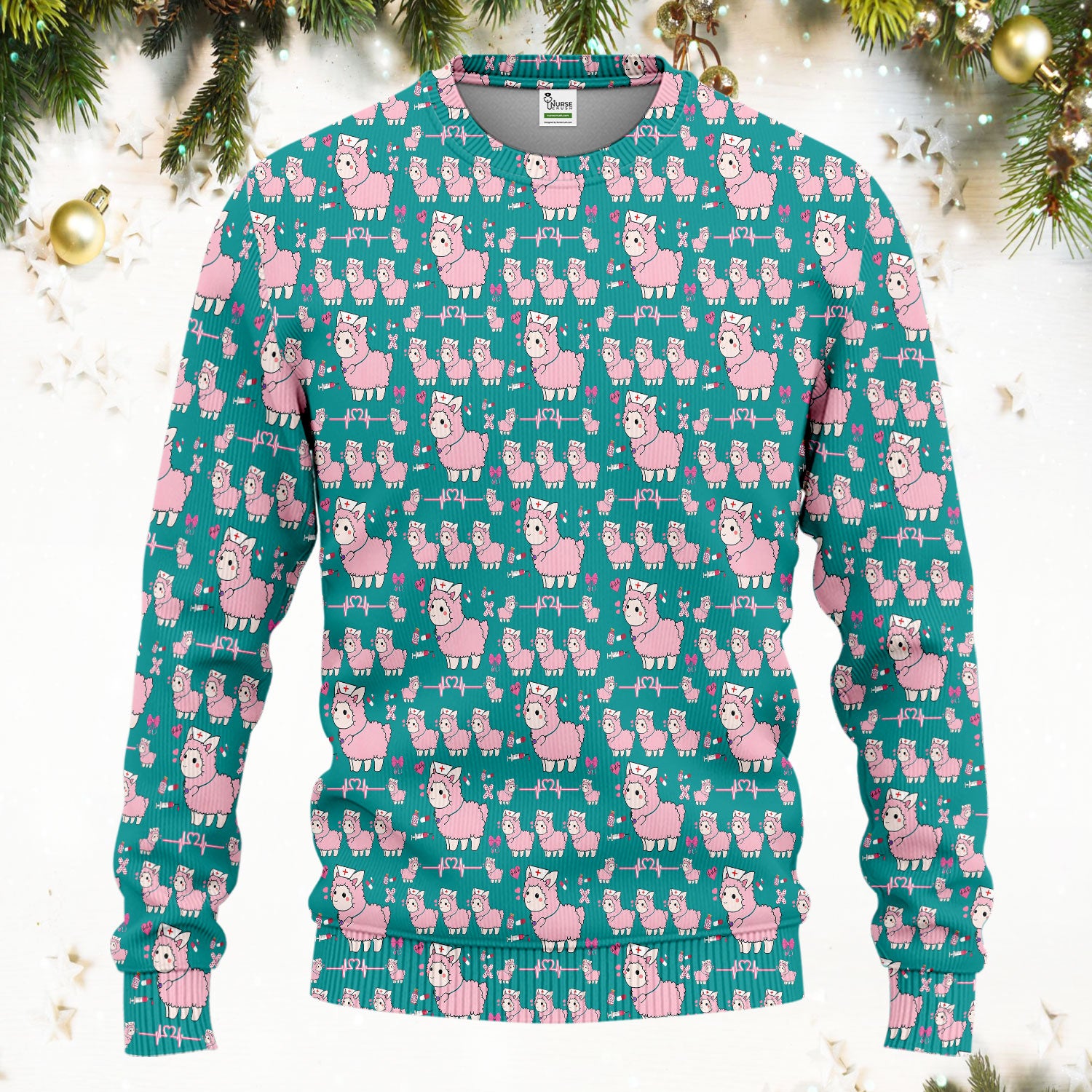 Llama Ain't Got Time For Your Drama Scrub Set, Funny Pattern Scrub Shirt, Breathable Fabrics Nursing Uniform
