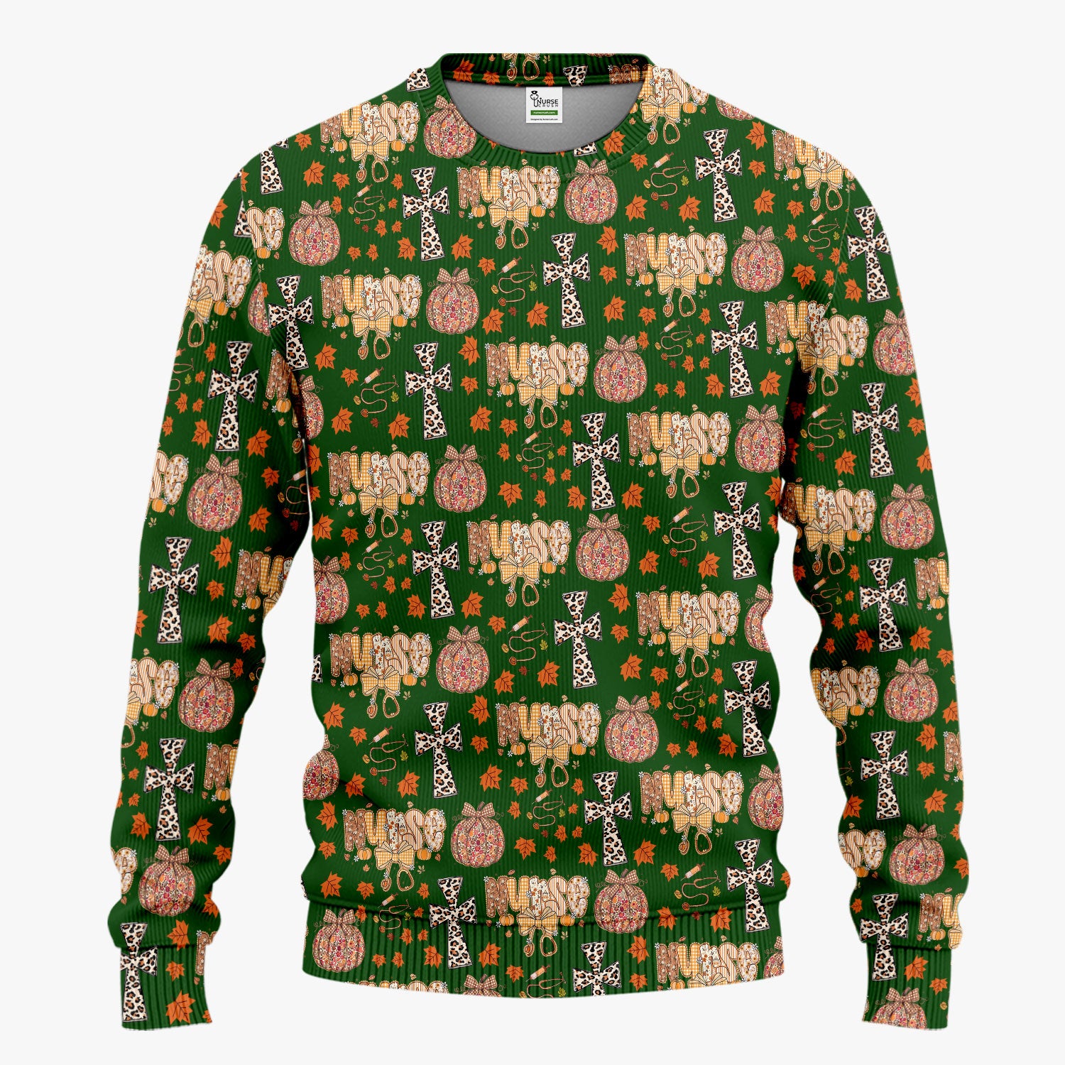 Floral Pumpkin Scrub Set for Women - Coquette Bow Thanksgiving Scrubs Pants and V Neck Top - Comfortable Medical Uniform