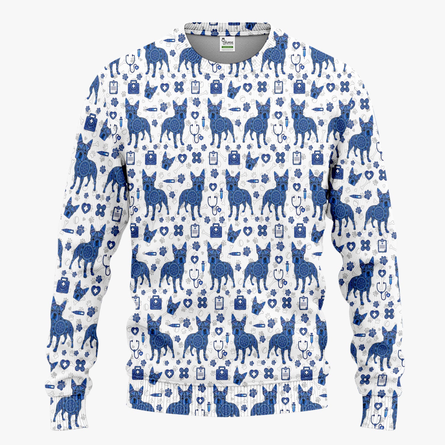 Blue Heeler Australian Cattle Dog Scrub Set, Australia Dot Art Pattern Shirt, Breathable Fabrics Nursing Uniform