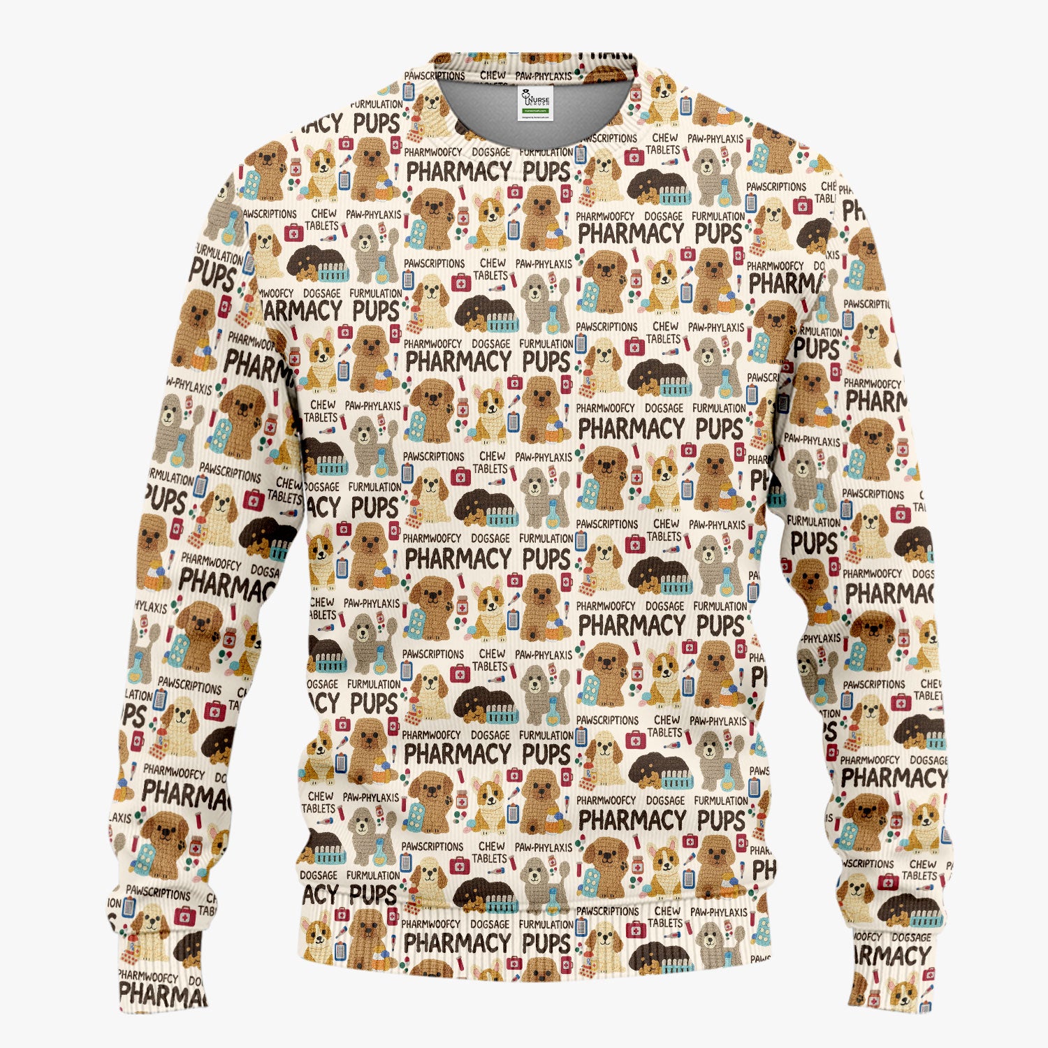 Pharmacy Pups Scrub Set for Women - Cute Dog Medical Uniform for Pharmacists & Vet Techs - Fun Pharmacy Nursing Gift