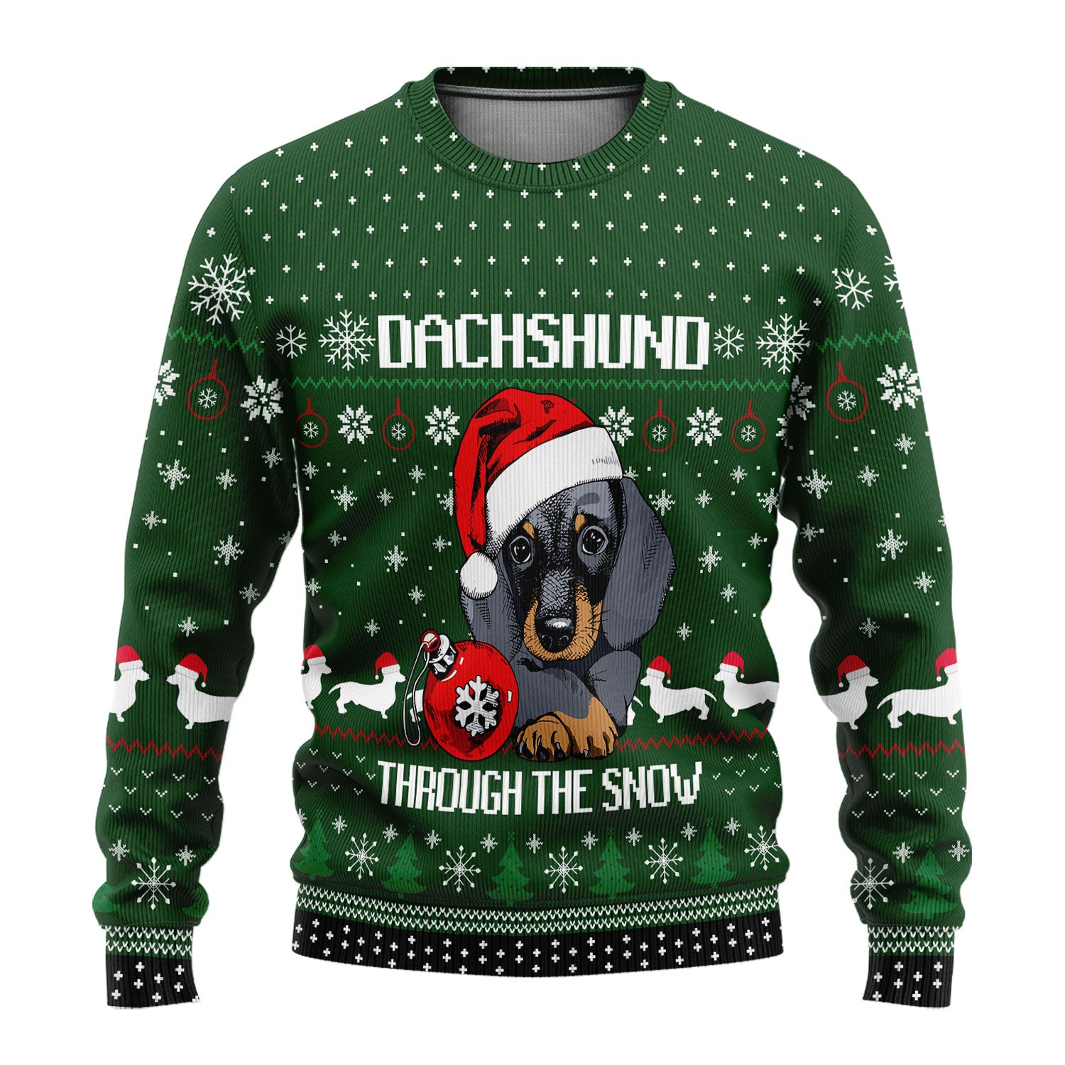 Dachshund Christmas Ugly Sweater - Funny Sausage Dog Shirt - Cute Holiday Gift