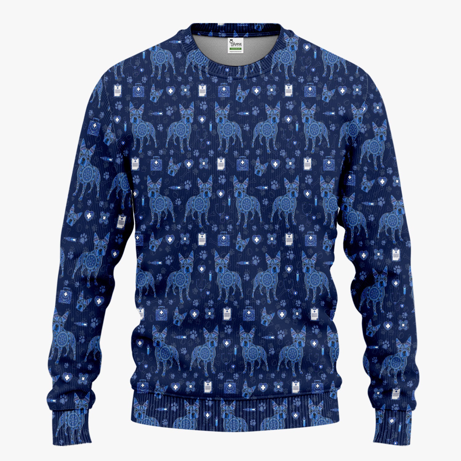Blue Heeler Australian Cattle Dog Scrub Set, Australia Dot Art Pattern Shirt, Breathable Fabrics Nursing Uniform