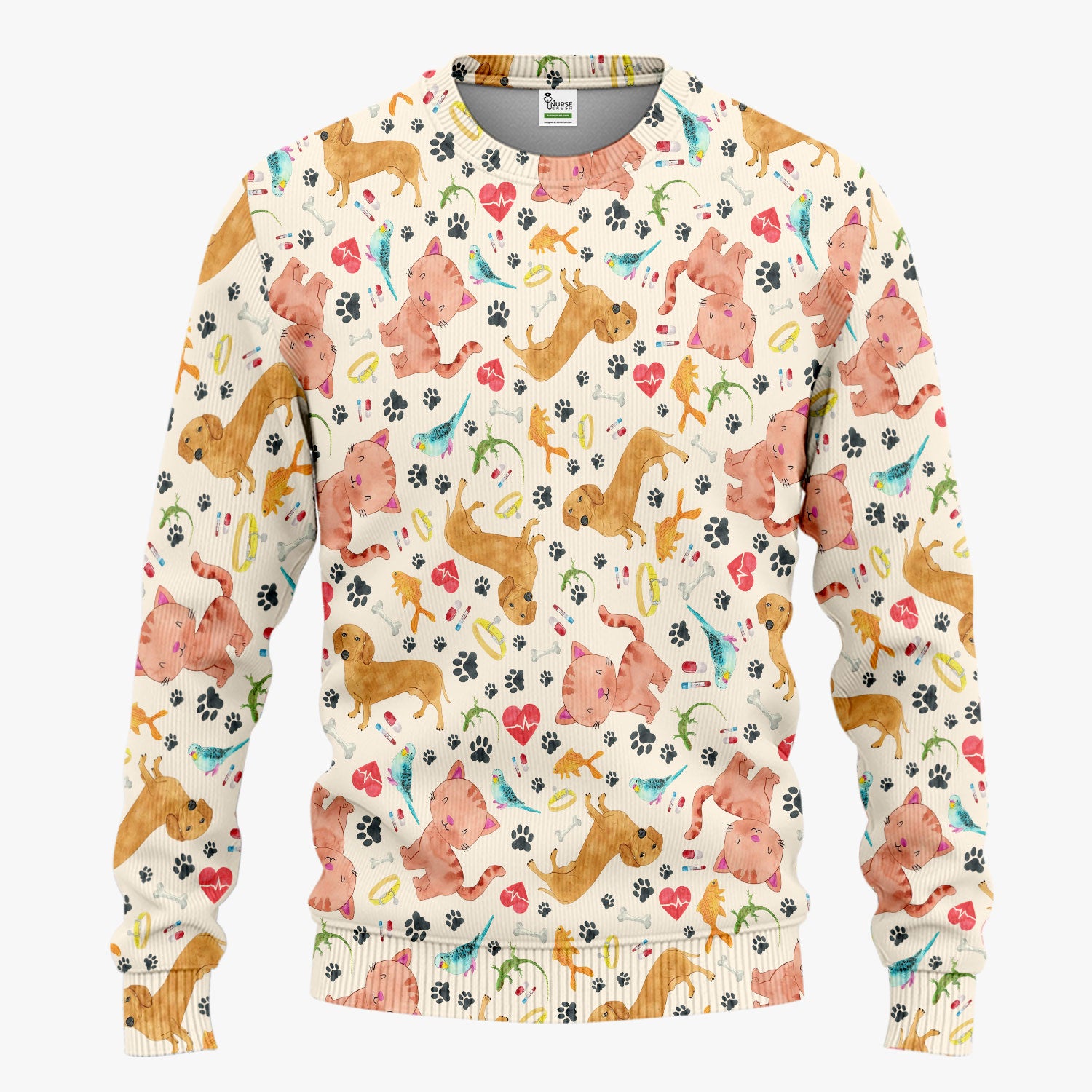 Cute Cat Dog Scrub Set - Animal Lover Medical Uniform - Funny Veterinary Nurse Gift for Women RN CNA LPN