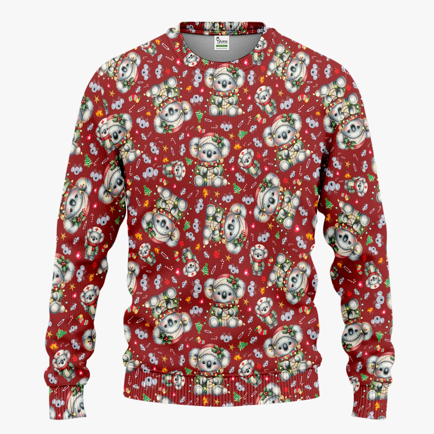 Christmas Koala Scrub Set - Cute Aussie Holiday Nursing Top and Pants - Funny Animal Medical Uniform