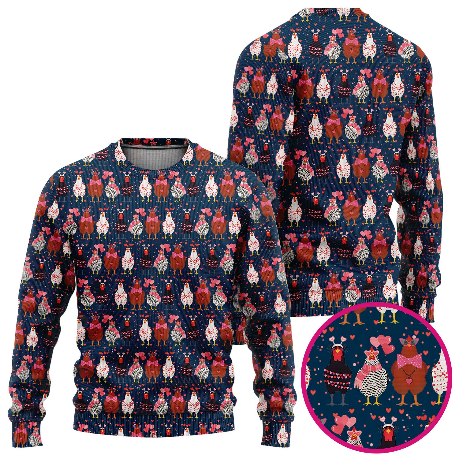 Funny Chicken Valentine Scrub Set, Chicken Pattern Scrub Shirt For Nursing, Valentine Gift For Nurse