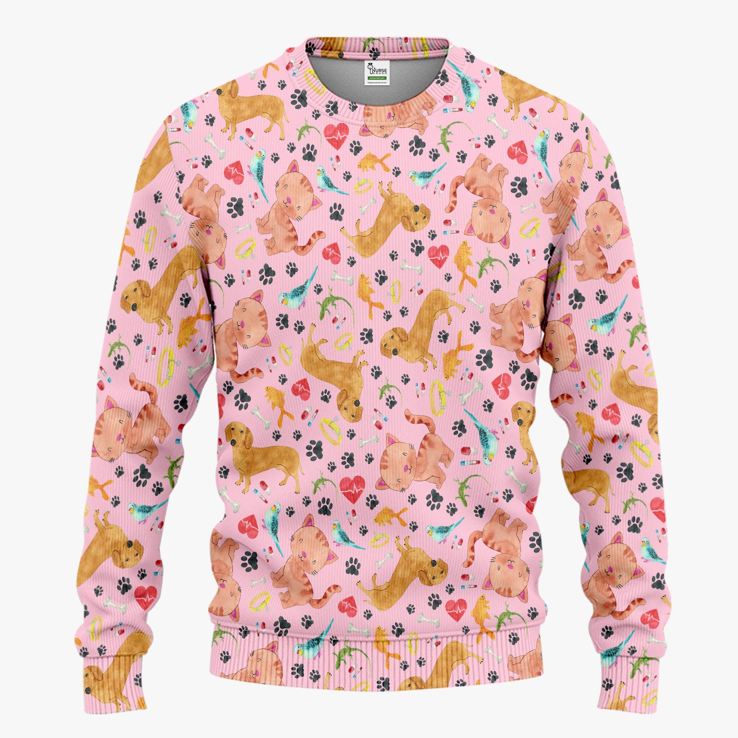 Cute Cat Dog Scrub Set - Animal Lover Medical Uniform - Funny Veterinary Nurse Gift for Women RN CNA LPN