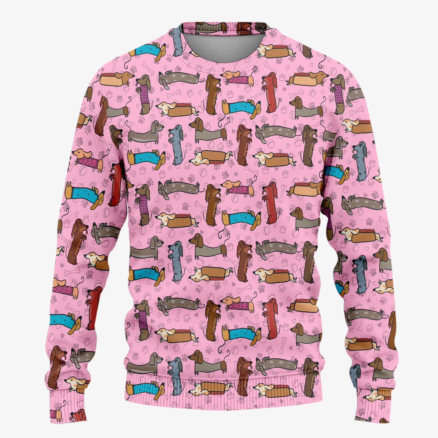 Cute Dachshund Women's Scrub Sets - Funny Sausage Dog Pattern Med Uniform - Nursing Gift for RN LPN CNA