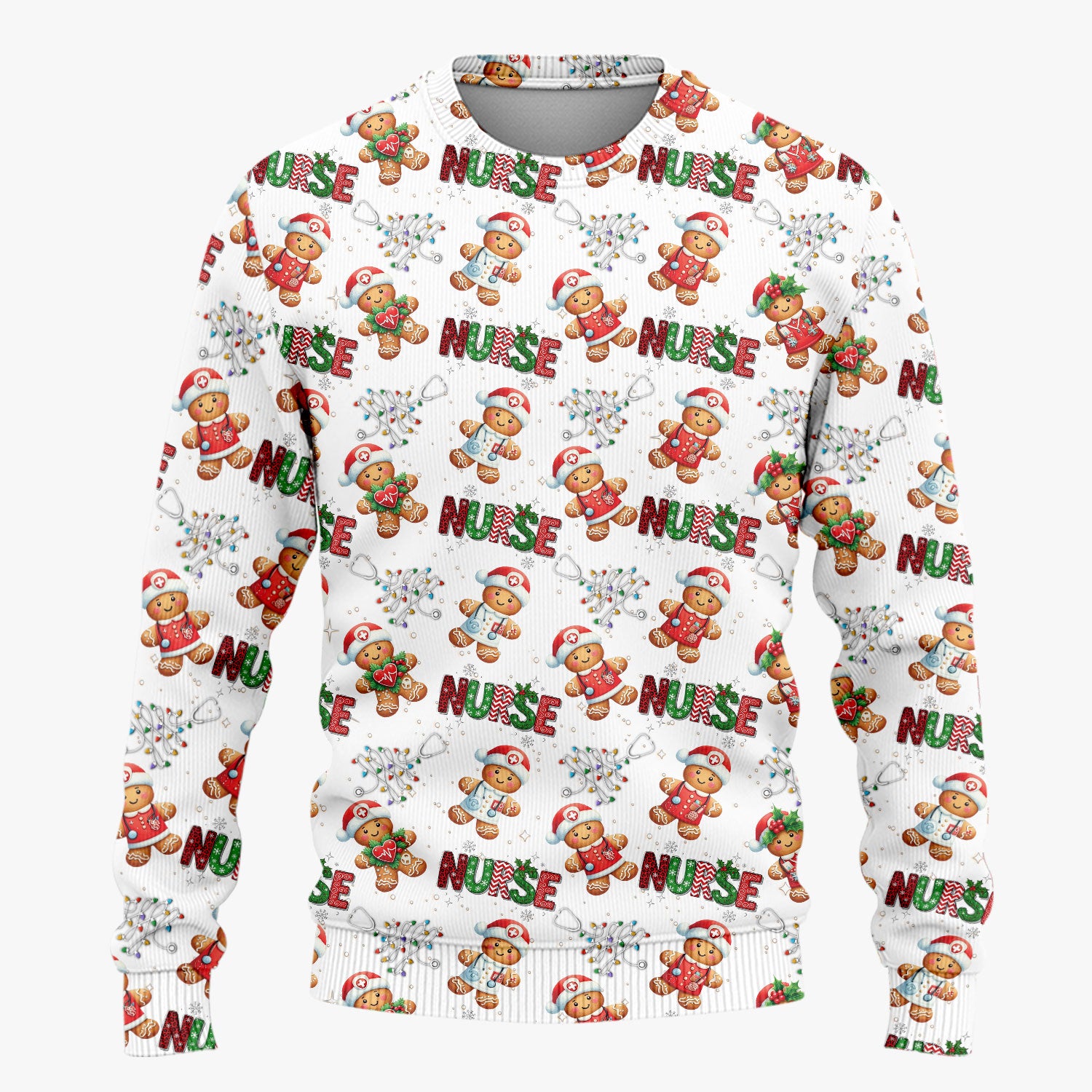 Christmas Gingerbread Women's Scrub Sets - Comfortable Scrubs for Nurses - Xmas Scrub Pants and V Neck Top for Her