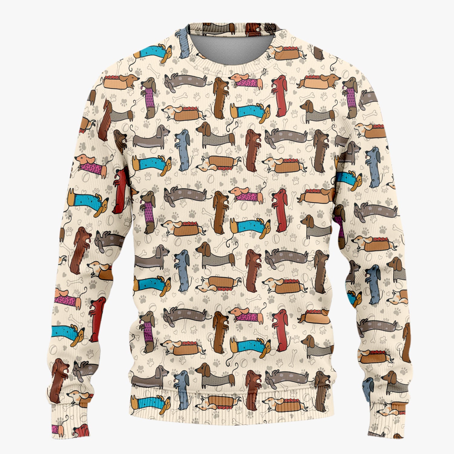 Cute Dachshund Women's Scrub Sets - Funny Sausage Dog Pattern Med Uniform - Nursing Gift for RN LPN CNA