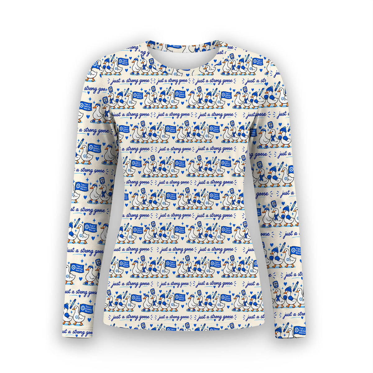 Type 1 Diabetes Awareness Goose Underscrub, Long Sleeve Shirt for Nurses