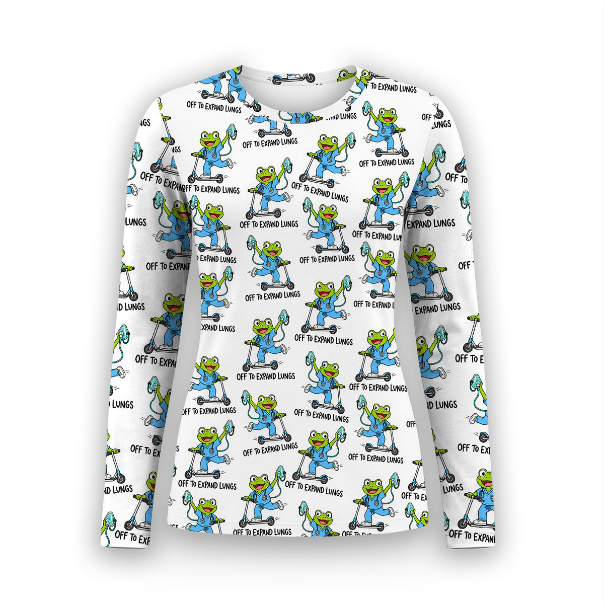 Buntes Neon-Katzen-Unterziehshirt, Langarmshirt für Pflegekräfte