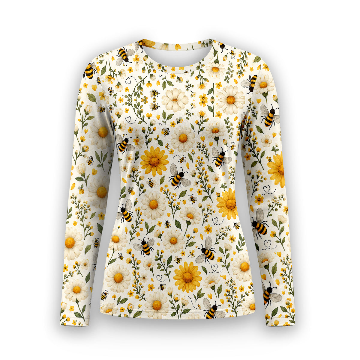 Honey Bee And Daisy Underscrub, Long Sleeve Shirt for Nurses